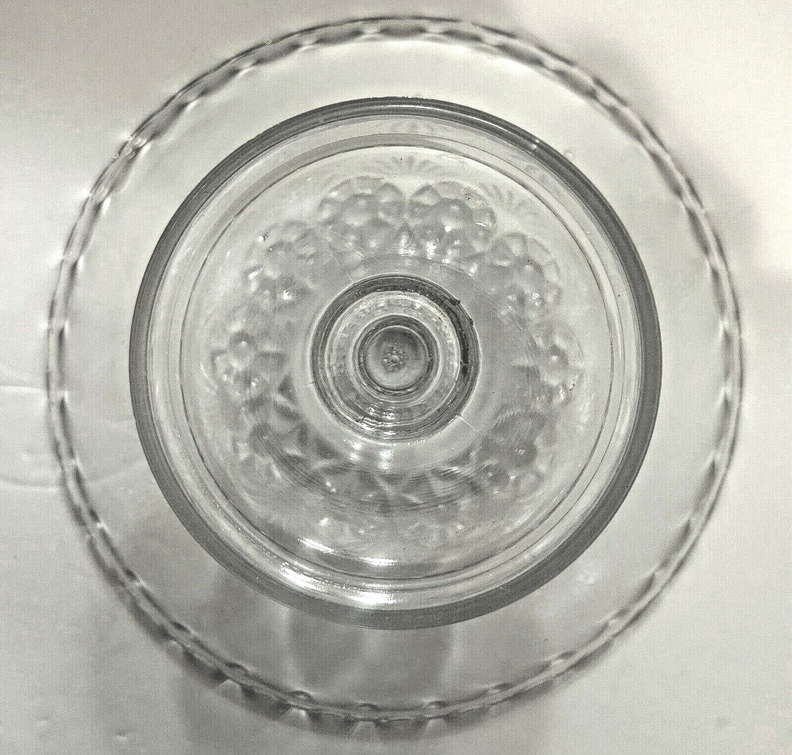 ANTIQUE EAPG Bryce Higbee Charm Glass Cake Stand Rosettes & Palms Gorgeous