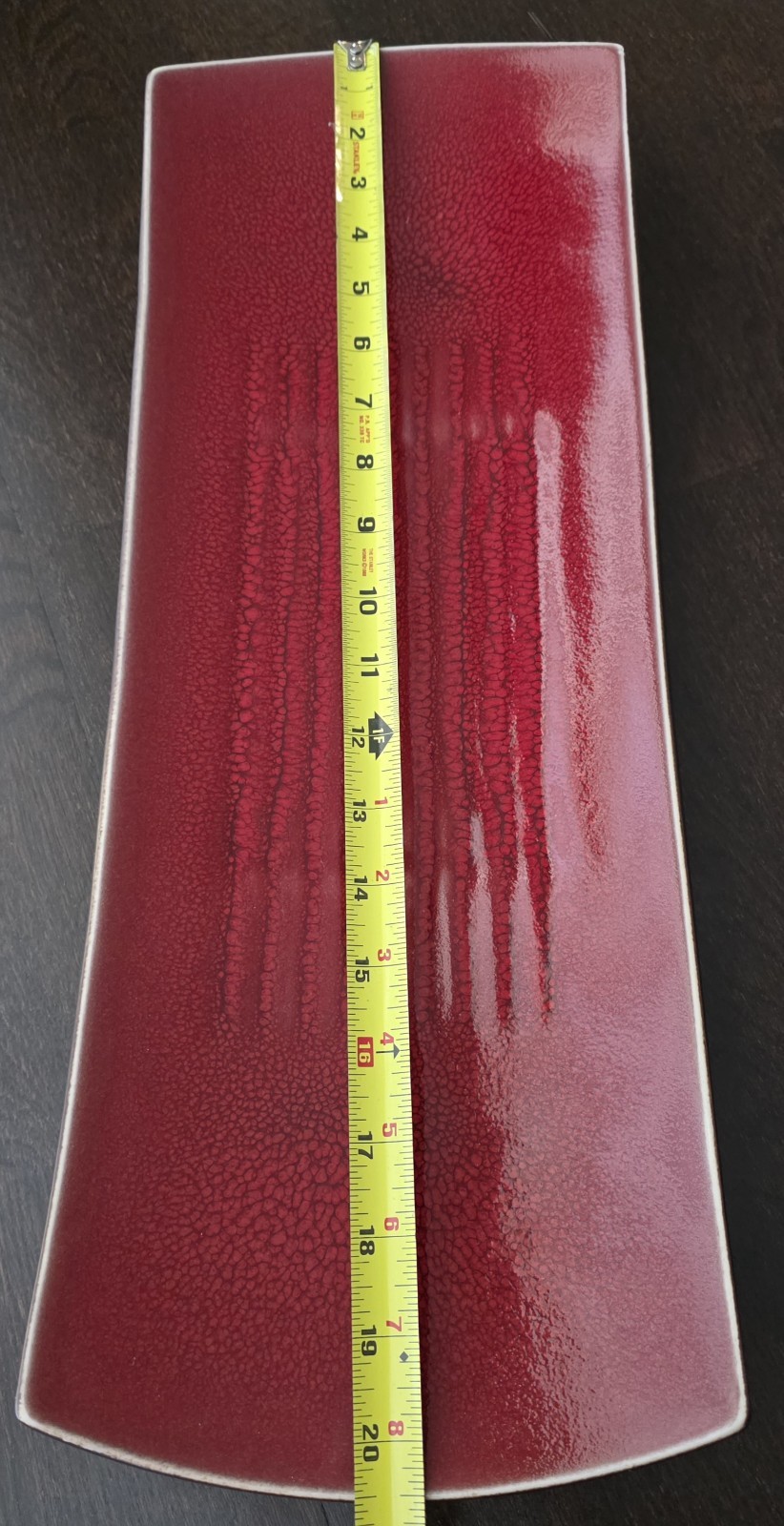 Jars Ceramistes Made In France Rectangular Platter XL 20 Inch Red Crackle Glaze