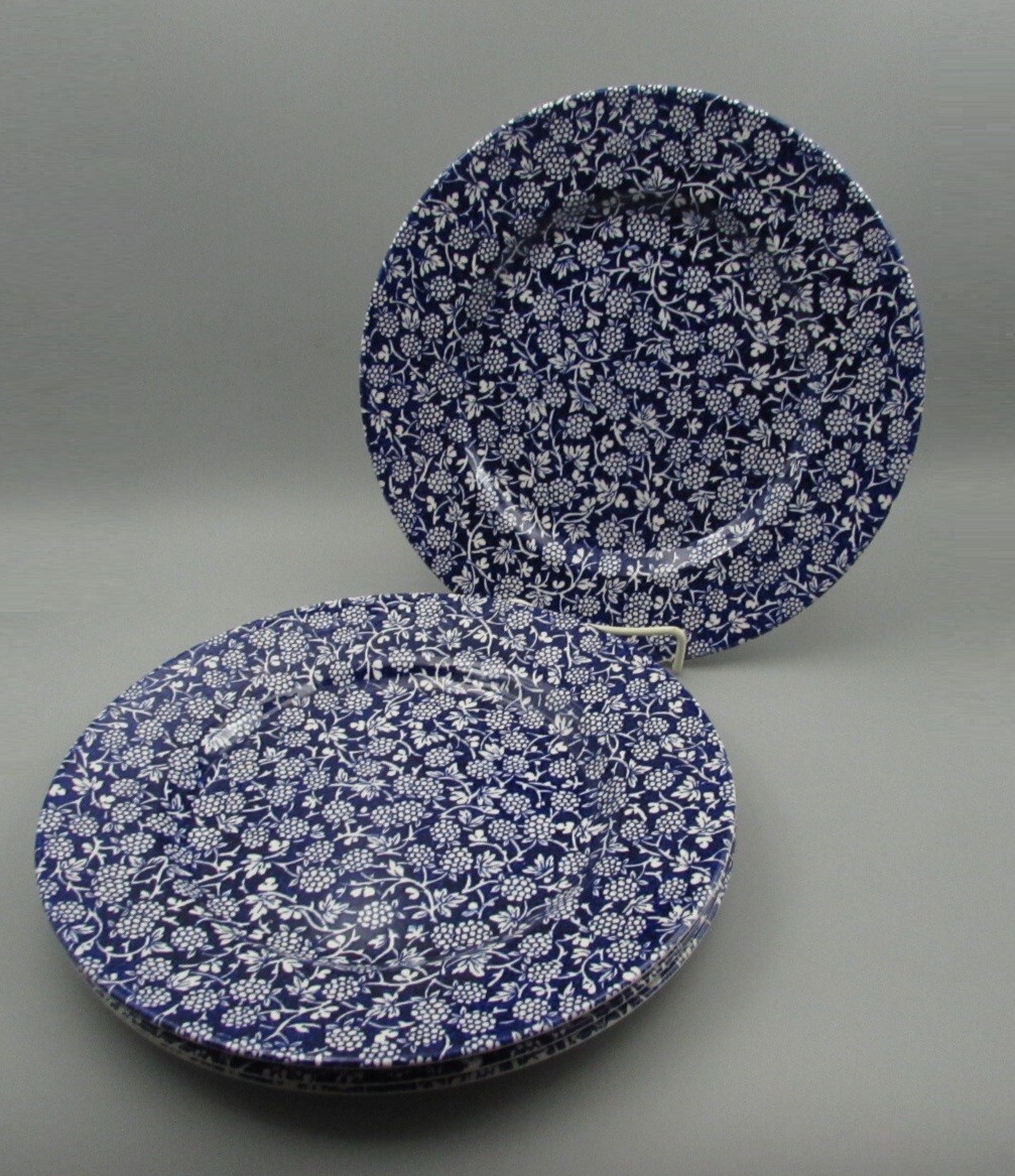 Royal Stafford China BLACKBERRY Blue Dinner Plates – Set of Four – New