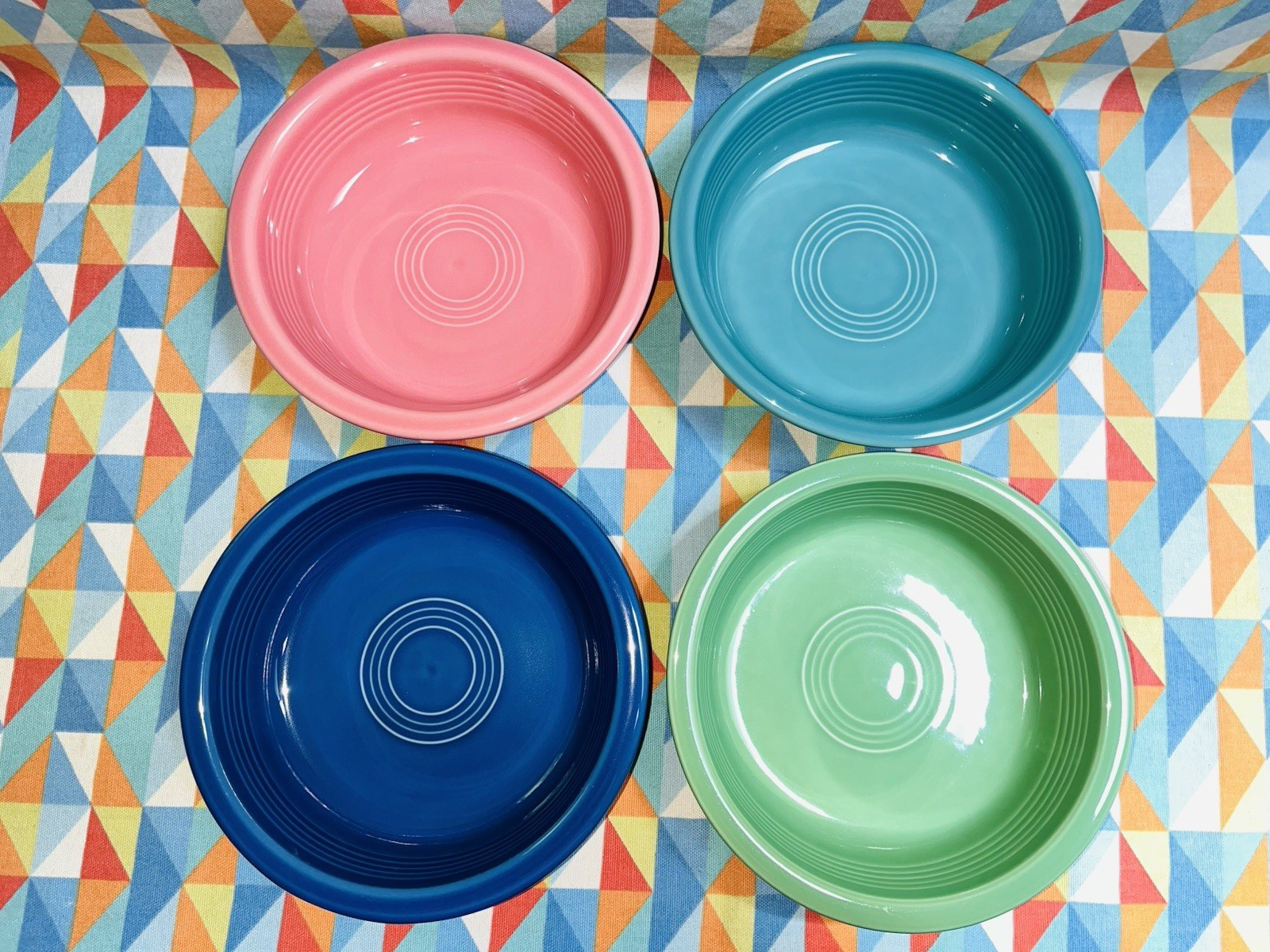 FIESTA set 4 NEW Mixed Colors 7” medium BOWLS 19 oz Fiestaware FREE SHIPPING