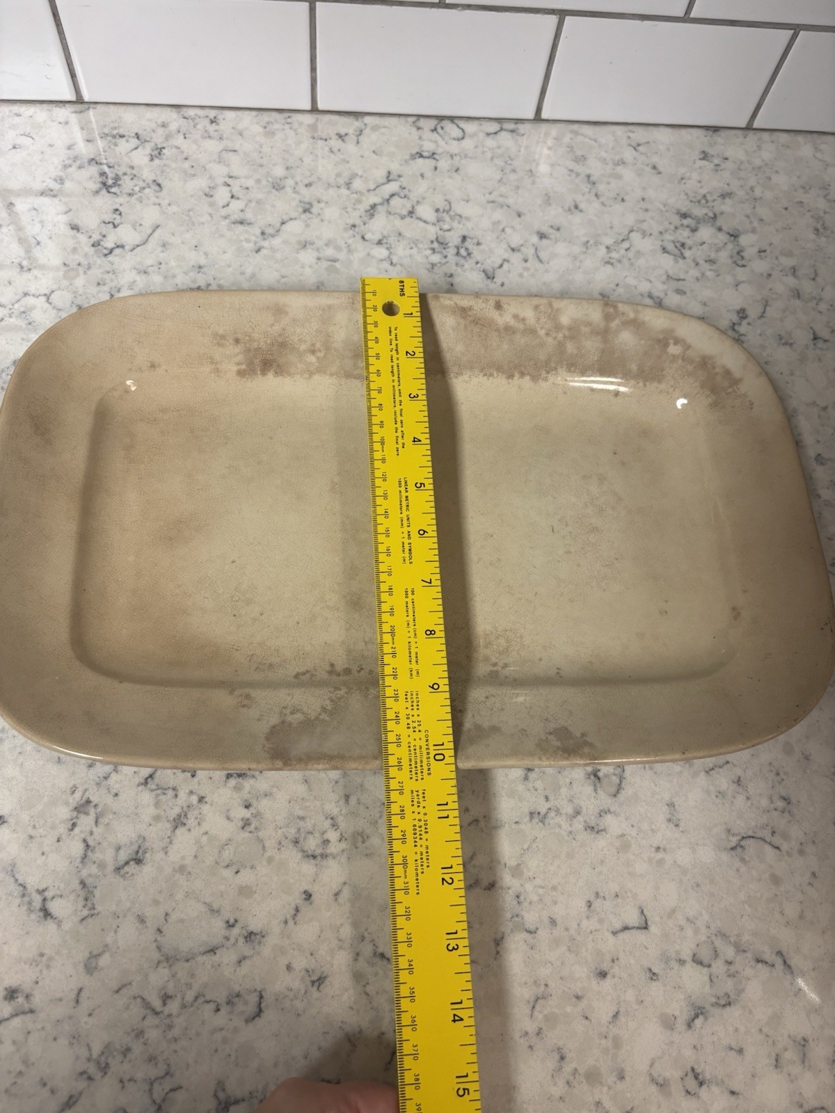 Antique English Ironstone Rectangular Serving Platter. Made In England