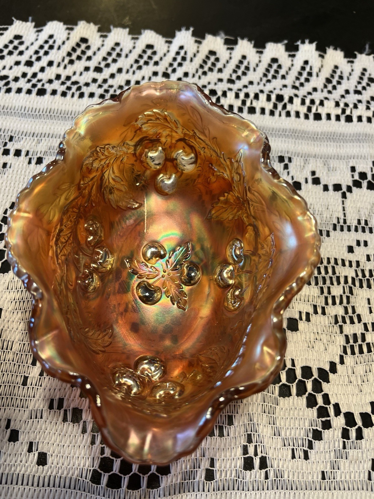 Antique (1905-1913) Dugan Glass Company Marigold Matching Berry Set