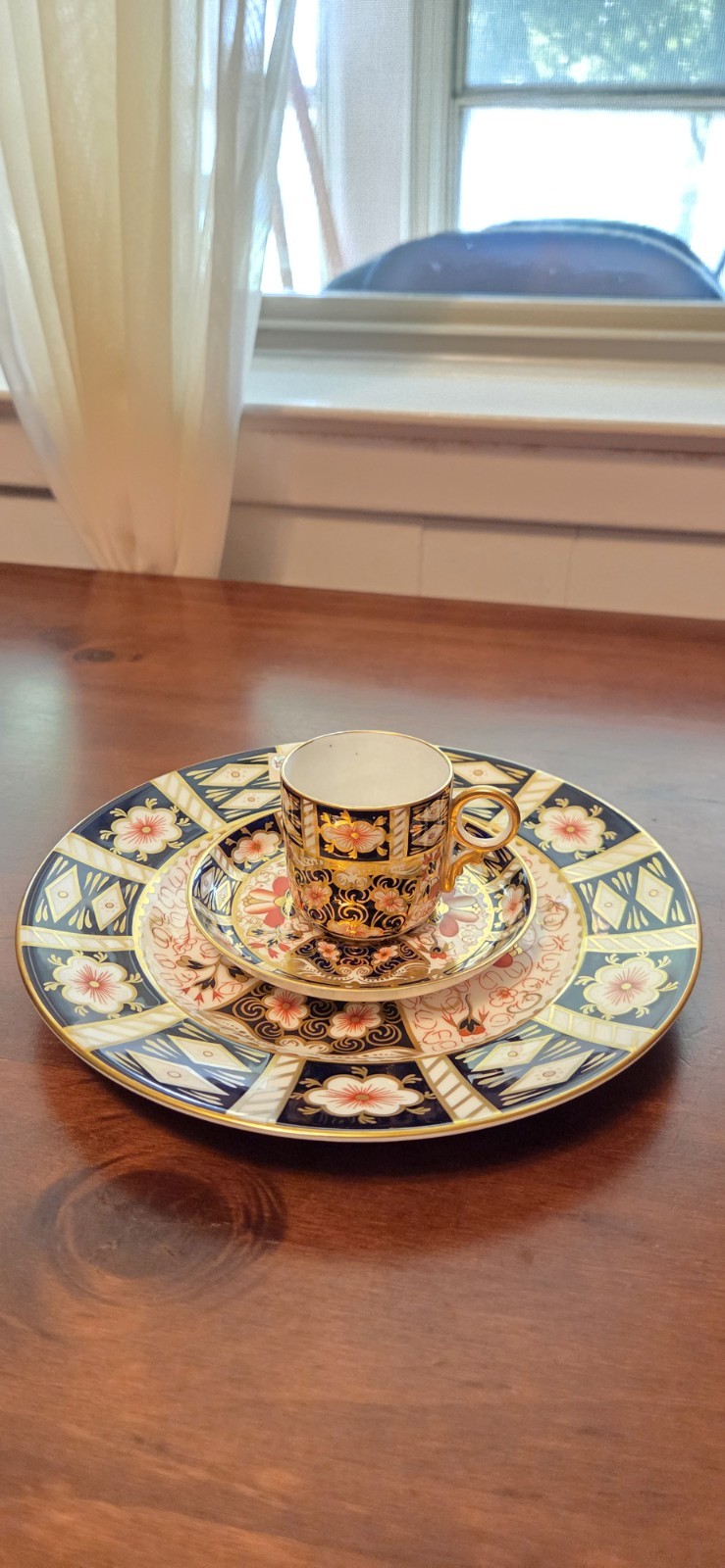 Royal Crown Derby Traditional Imari Handpainted Salad Plate Cup Saucer 3pcs