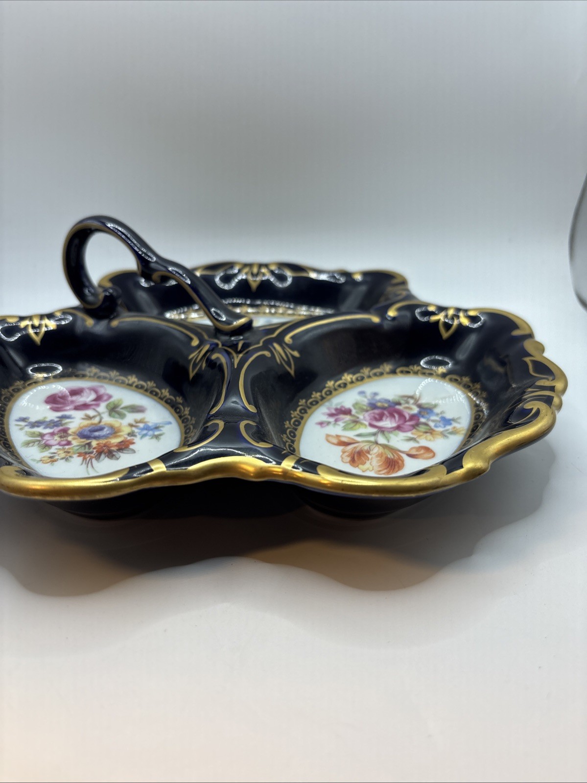 JLMENAU GRAF VON HENNEBERG 1777 ECHT KOBALT Vintage DIVIDED DISH, c.1934 Candy