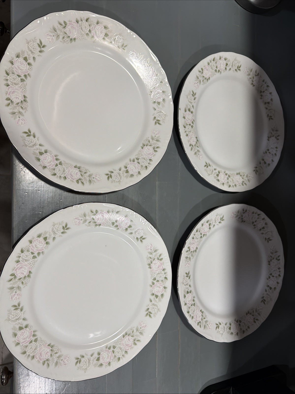 Set Of 4 Vintage Sheffield Fine China Classic 501 Japan Dinner Plates 10 1/4”