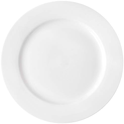 12-Piece 8″ Round Porcelain Salad & Dessert Plates Set – White Dinnerware Dish