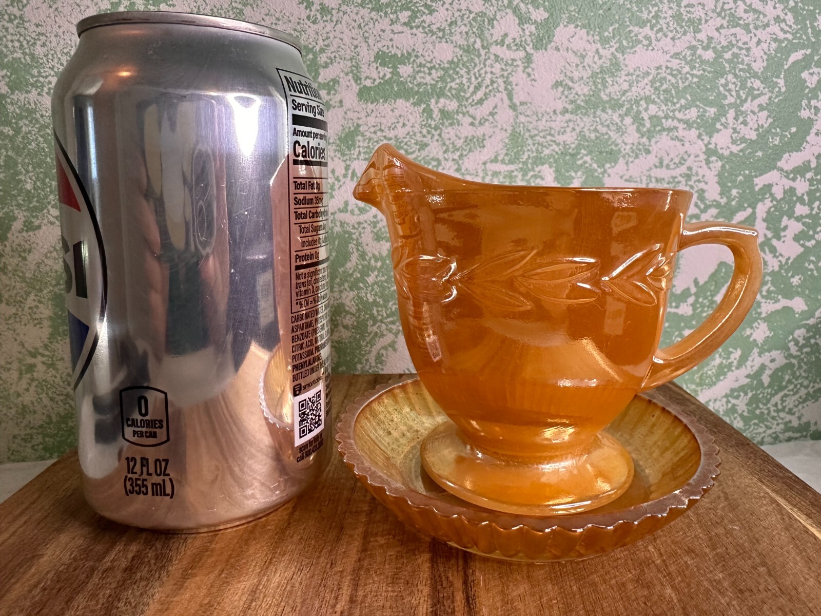 Vintage Anchor Hocking Fire King Peach Lustre Creamer and Sugar Set No Saucer