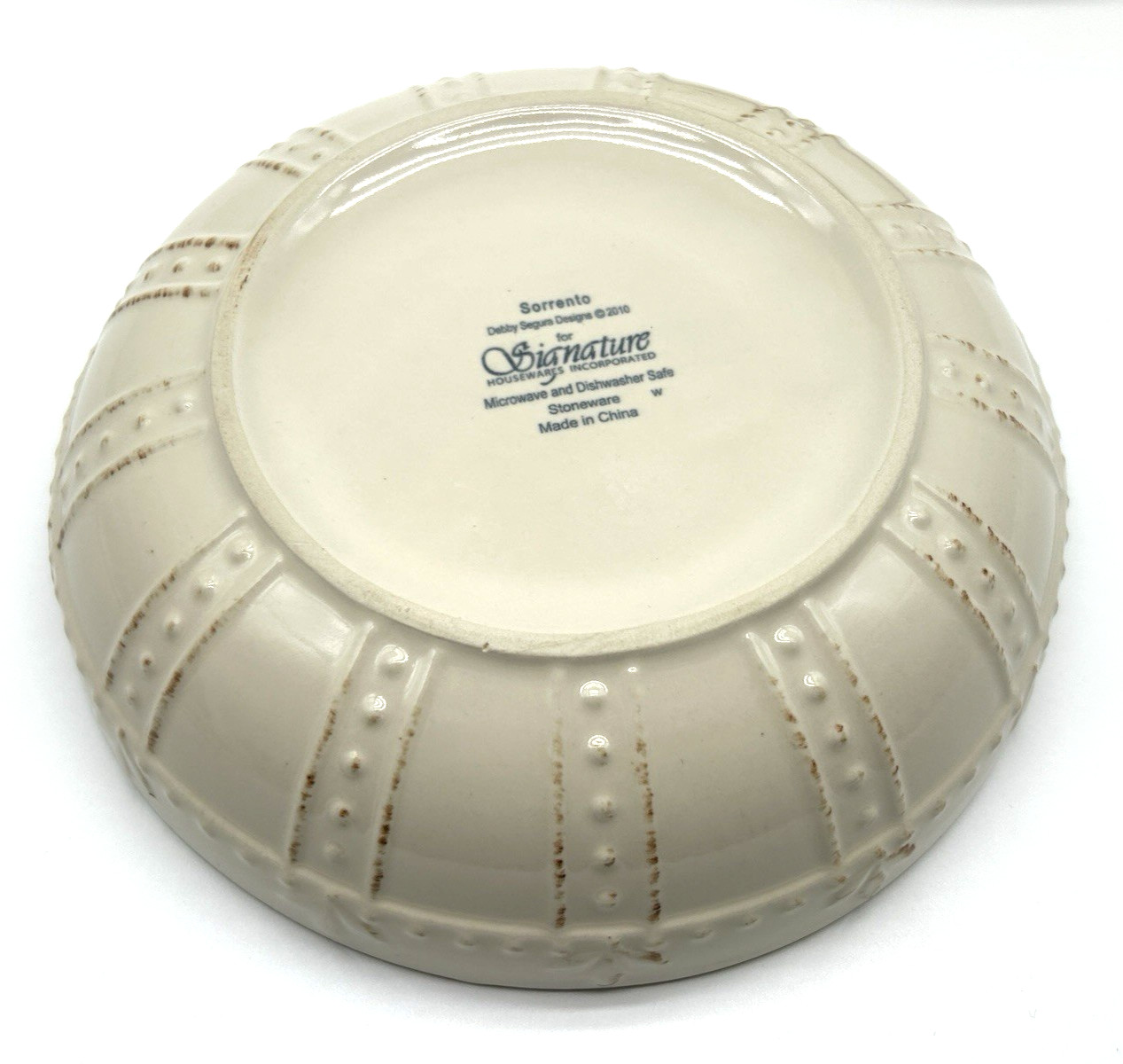 SIGNATURE 7.75″ Stoneware Pasta Bowls SORRENTO Ivory DEBBY SEGURA Set of 2
