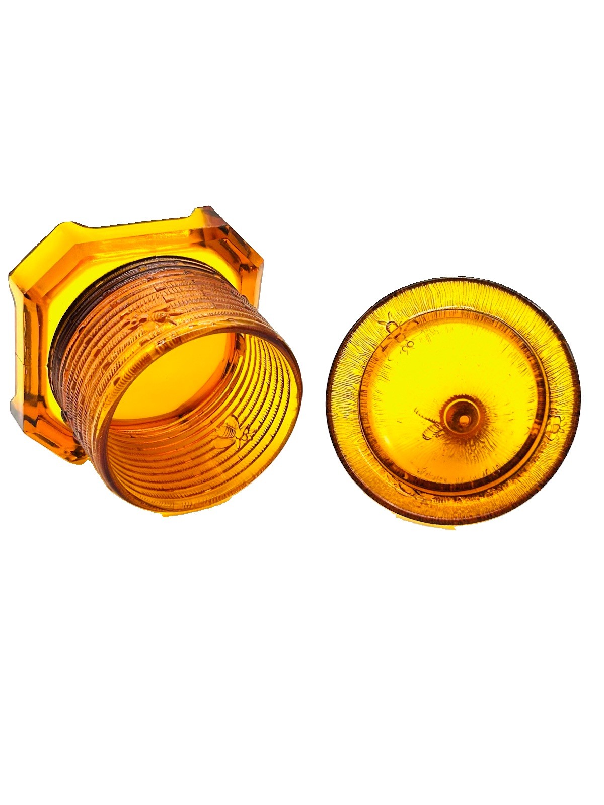 Amber Glass Bee Hive Honey Jar – Whimsical Home Decor Bee Box