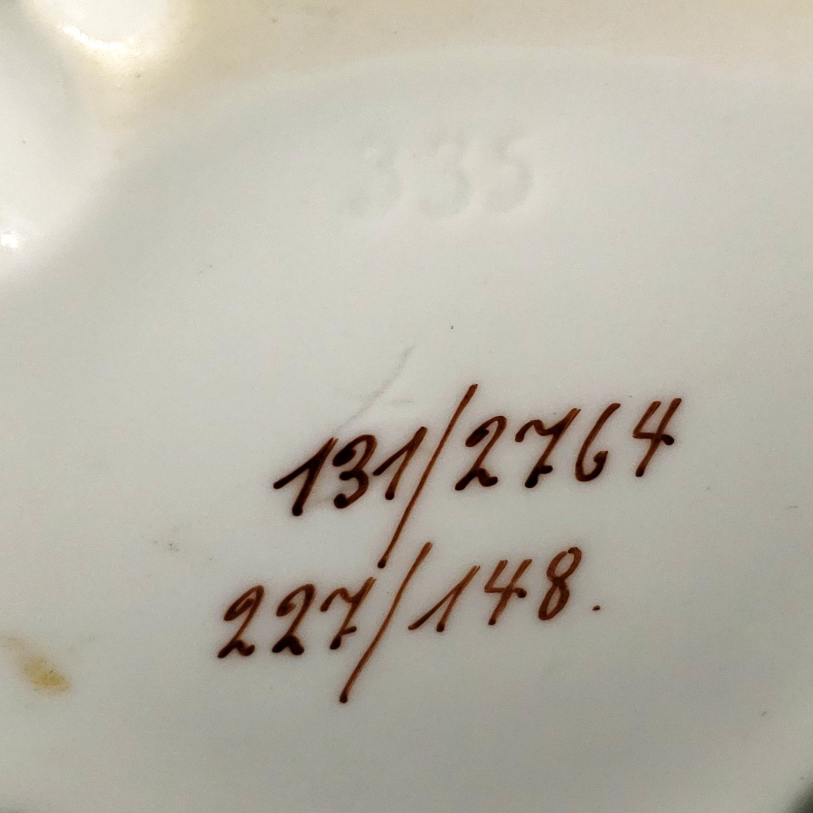 Antique Porcelain Germany Chocolate Pot Raised Sailboat 8″