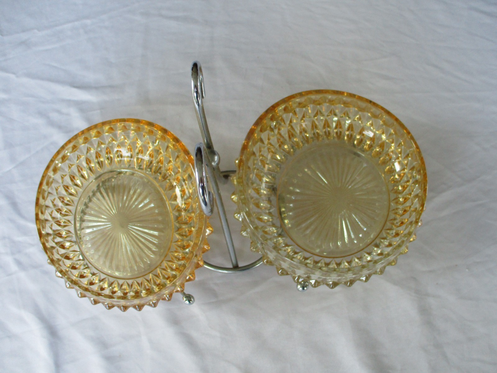 Indiana Glass Amber Pedestal Candy Dish + Covered Candy Dish & Condiment Server