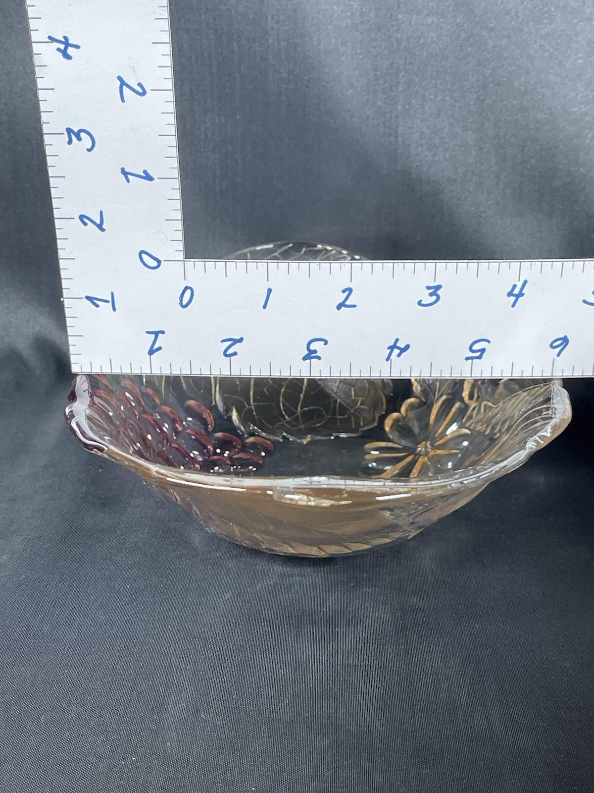 Vintage Fruit / Ice Cream Bowls Sculptured Design Of Grape, Berry And Leaves .