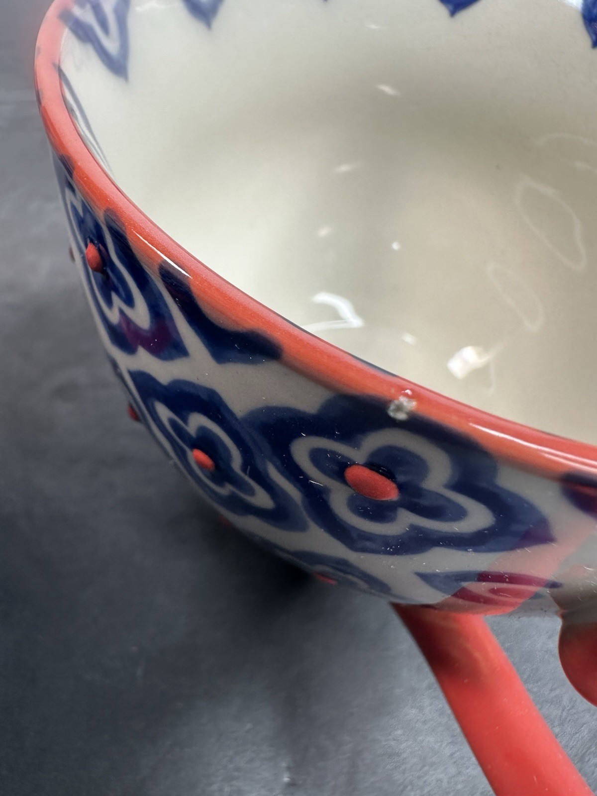 Yokohama Studio Hand Painted Raised Dot Floral Ceramic Mug Set 2 Japan Beautiful