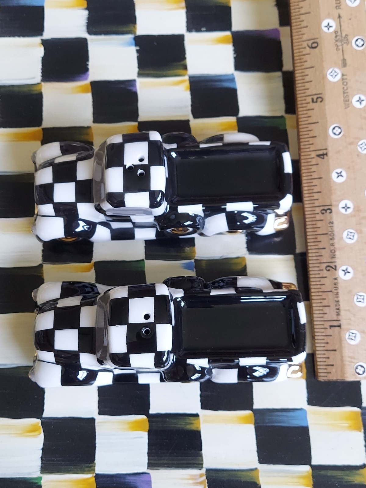 MacKenzie-Childs Courtly Truck Salt And Pepper Shakers