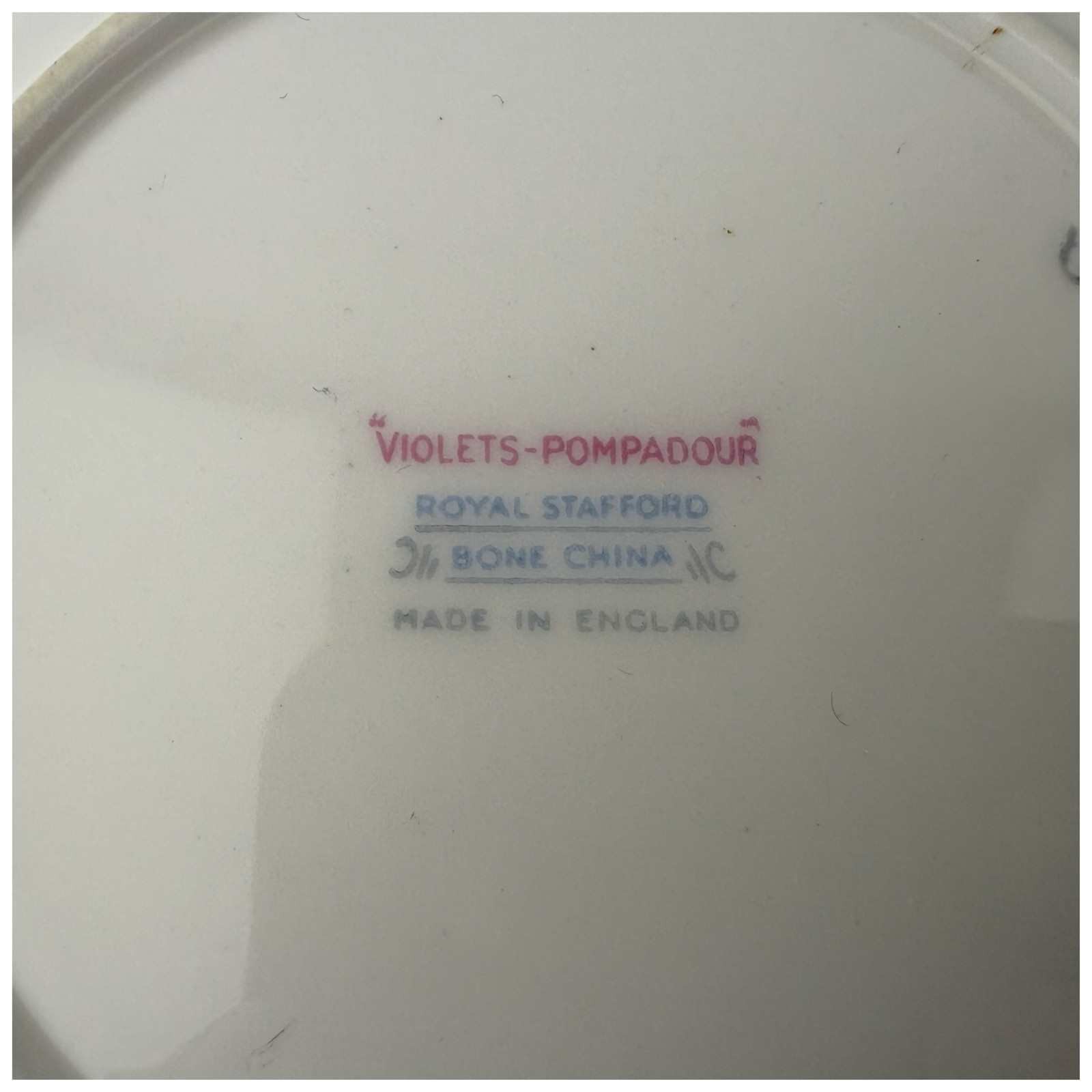 Royal Stafford Violets Pompadour Bread Plates Set of 6 VTG 6 1/4″ Floral England
