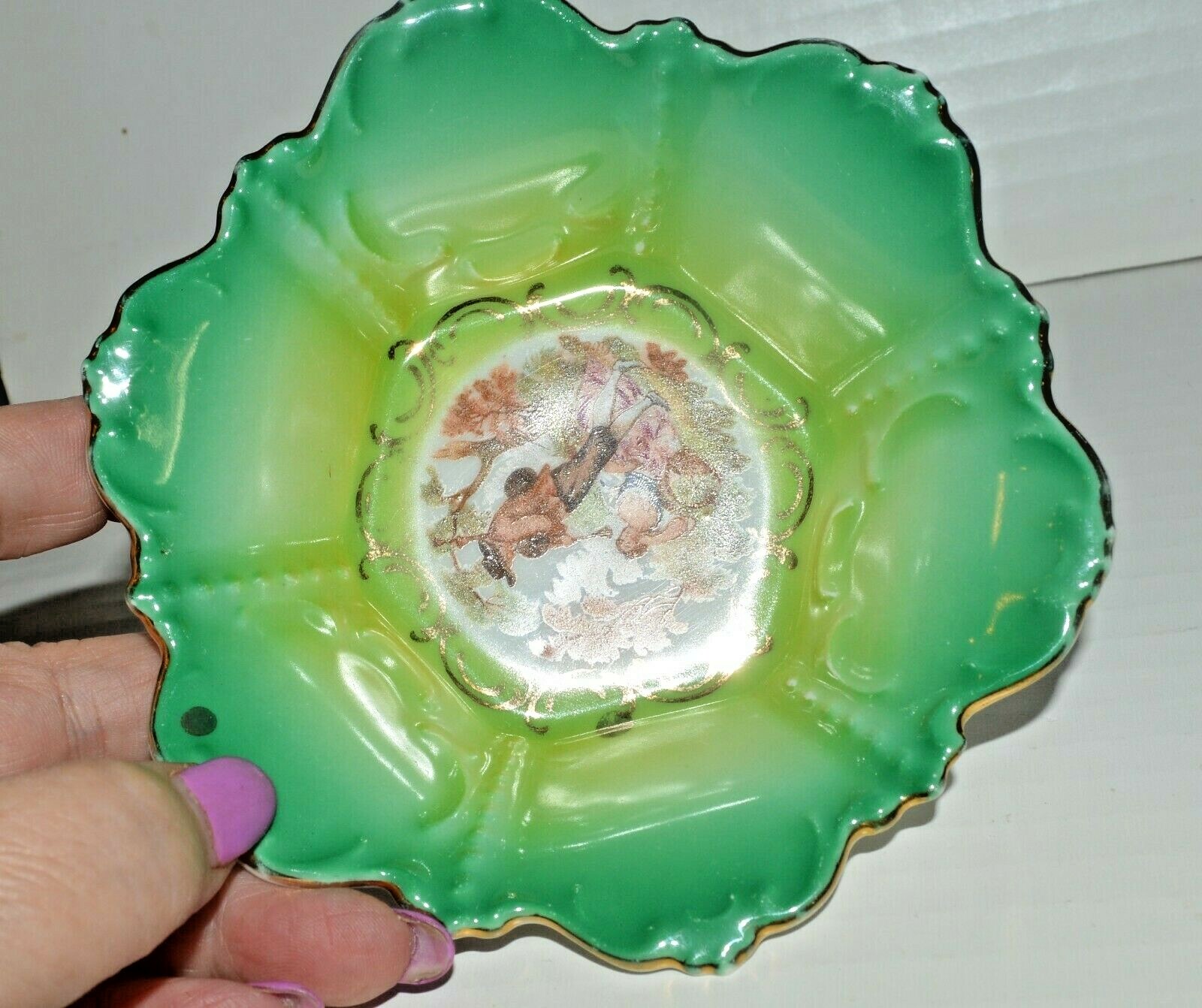 Vintage Schruarzenhammer Bavaria US Zone 12 Victorian Decorative Bowl 5″