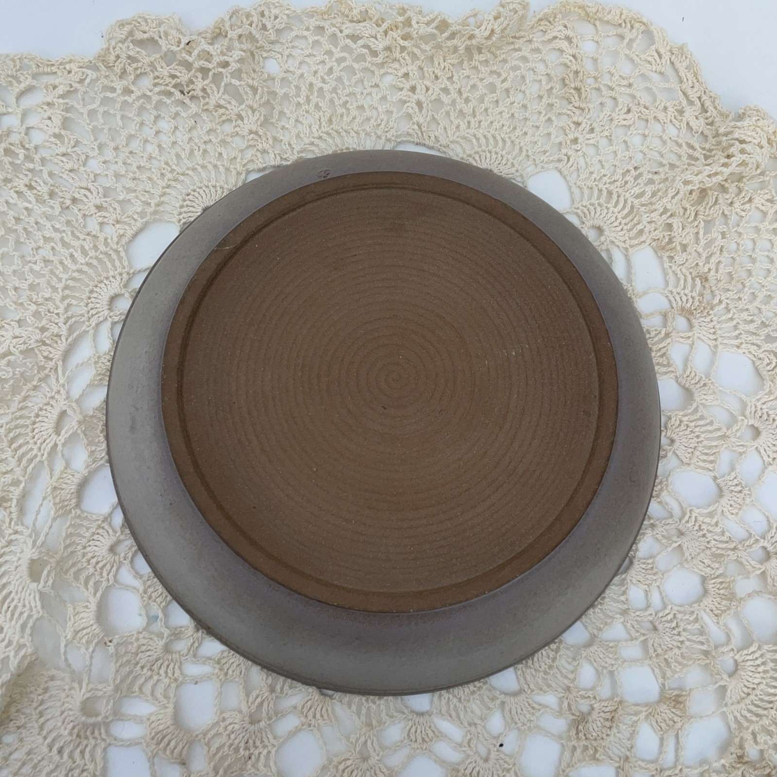 Vtg Two Blue Quail Pottery Pie Plate Hand Made Stoneware Excellent Granny core