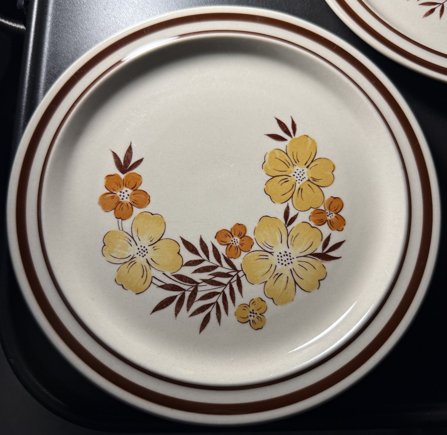 3pc plate set Newcor Stoneware “Laurel” Pattern 404 Japan 1985 Dinner