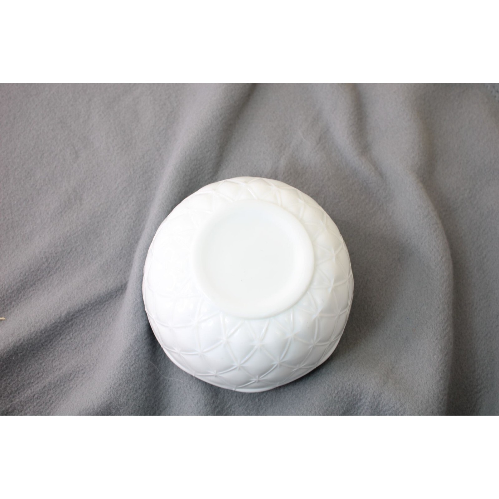 Indiana Milk Glass Quilted Crimped Rim Candy Dish Vintage 91843