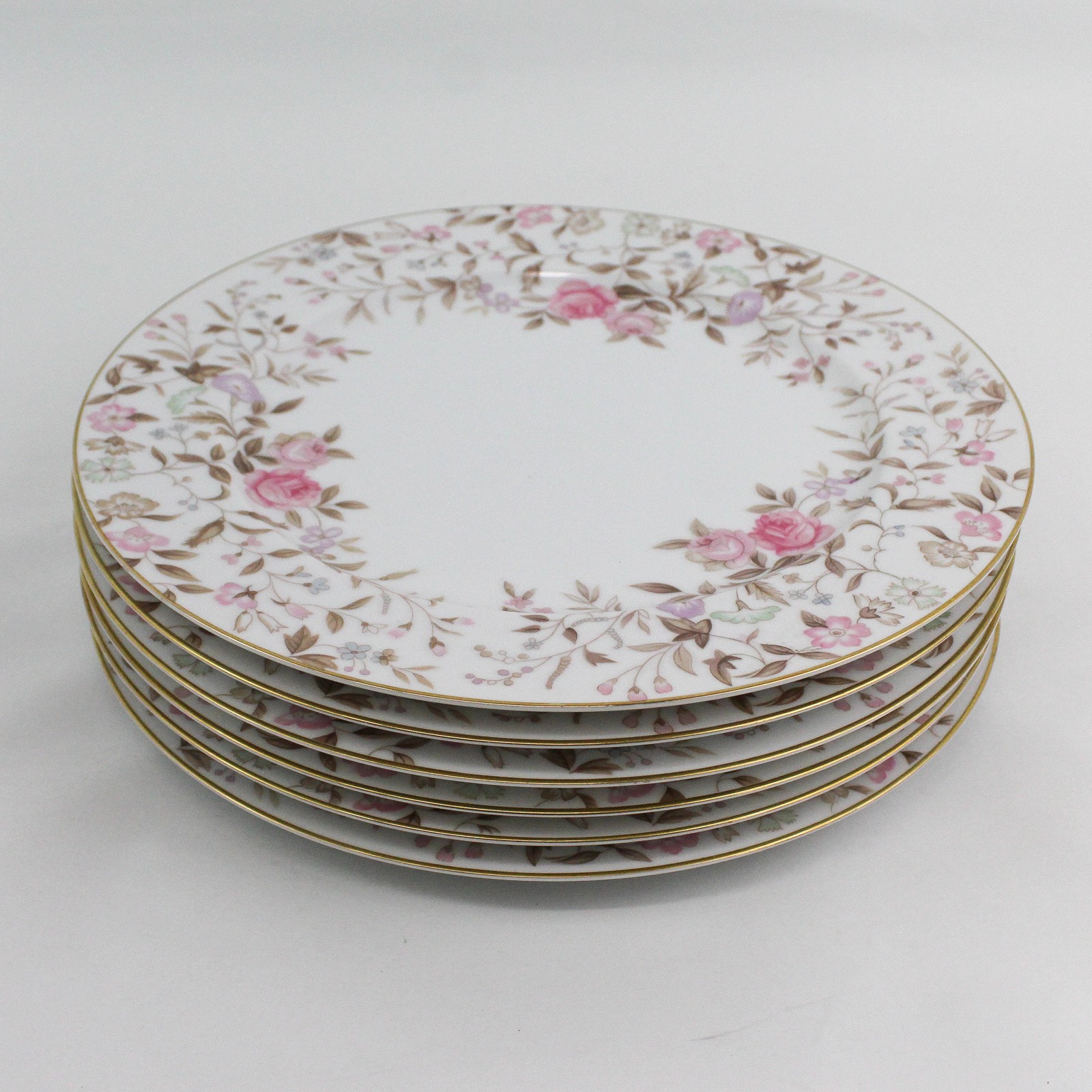 Set Of 6 Sango Jeannette Porcelain Dinner Plates Japan