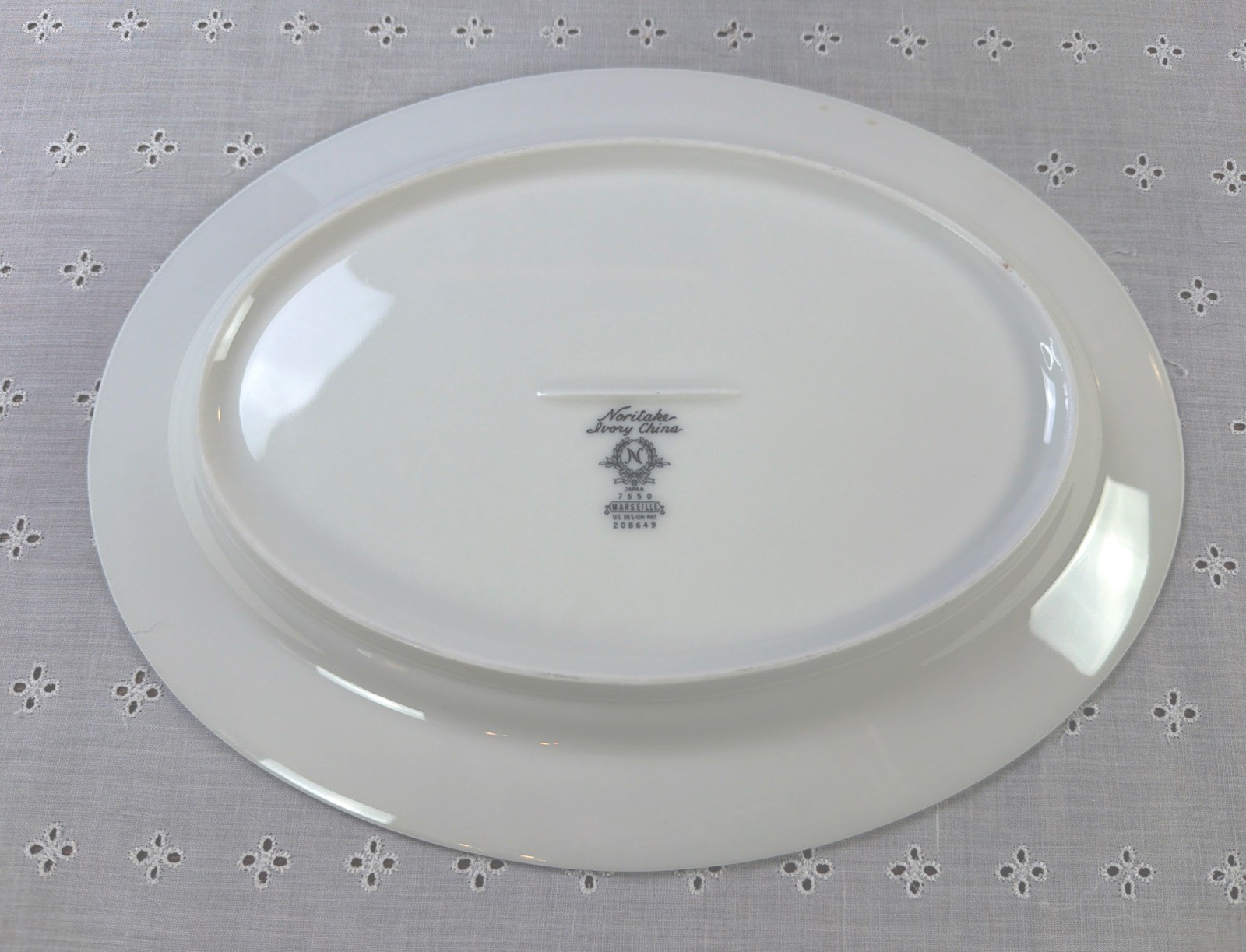 Vtg Noritake Ivory China MARSEILLE Platter 11 5/8” White Floral EUC READ