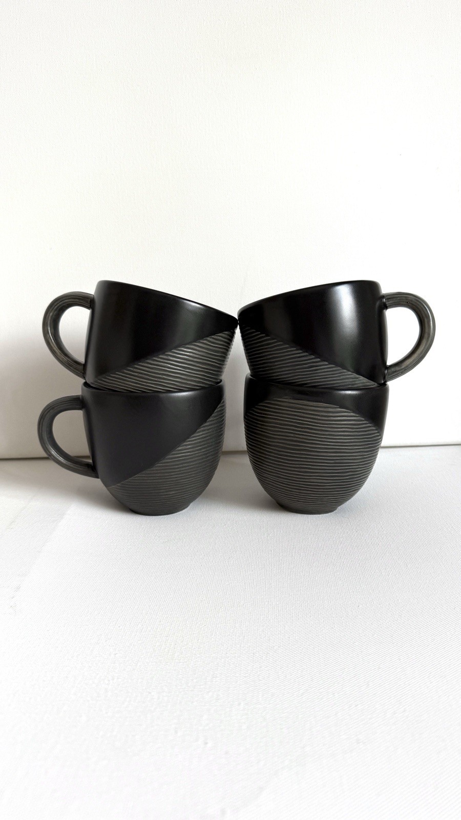 Pfaltzgraff Night Surf 4” Stoneware Coffee Mug Set of 4 Discontinued Pattern