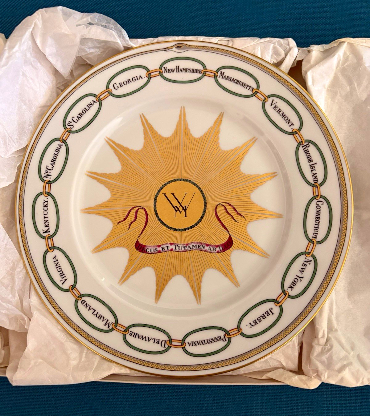 Haviland France Porcelain Martha Washington States Border Decorative Plate