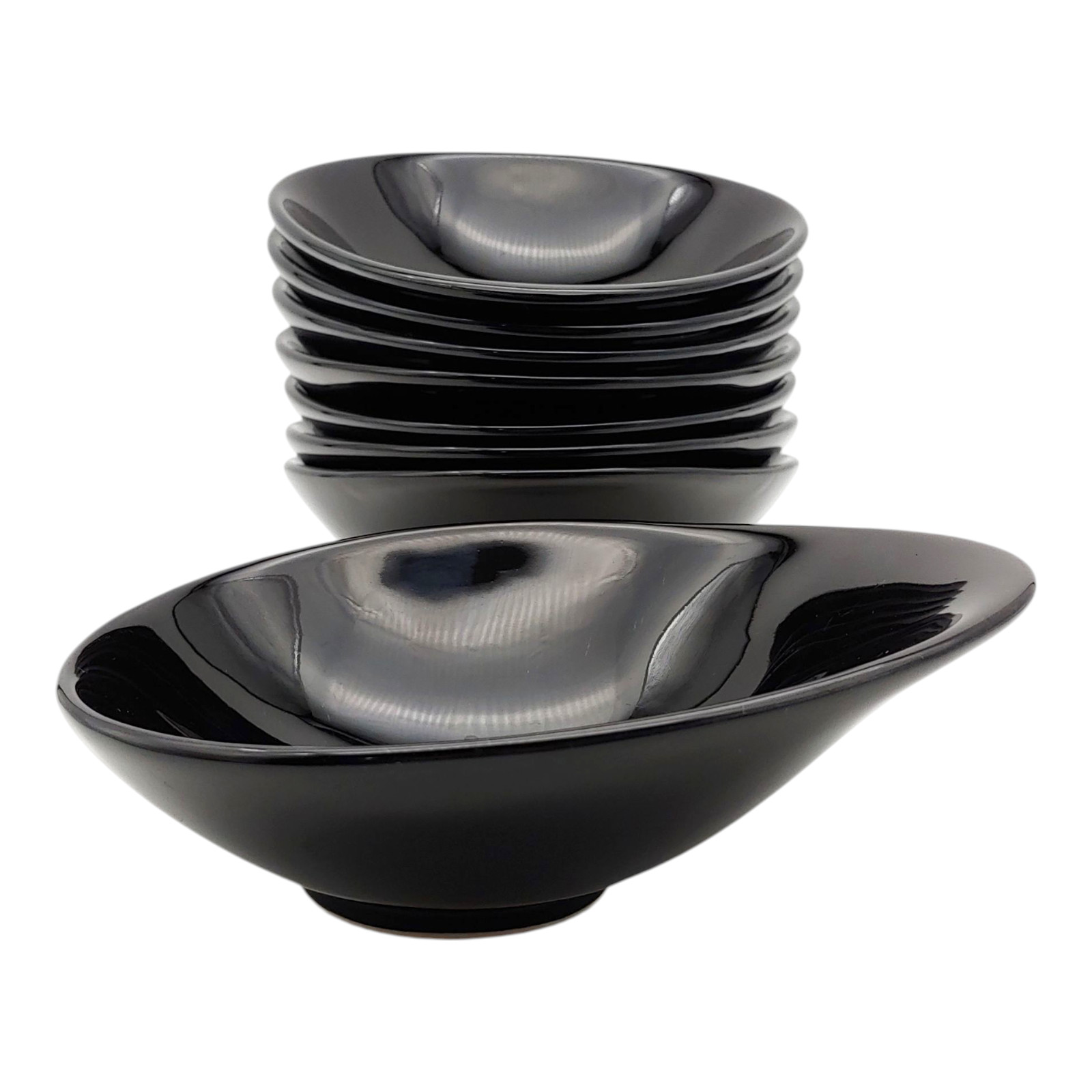 Mikasa UFO Black Dessert Bowl Set of 8 – 7″ Karim Rashid KRB01 Asymmetrical
