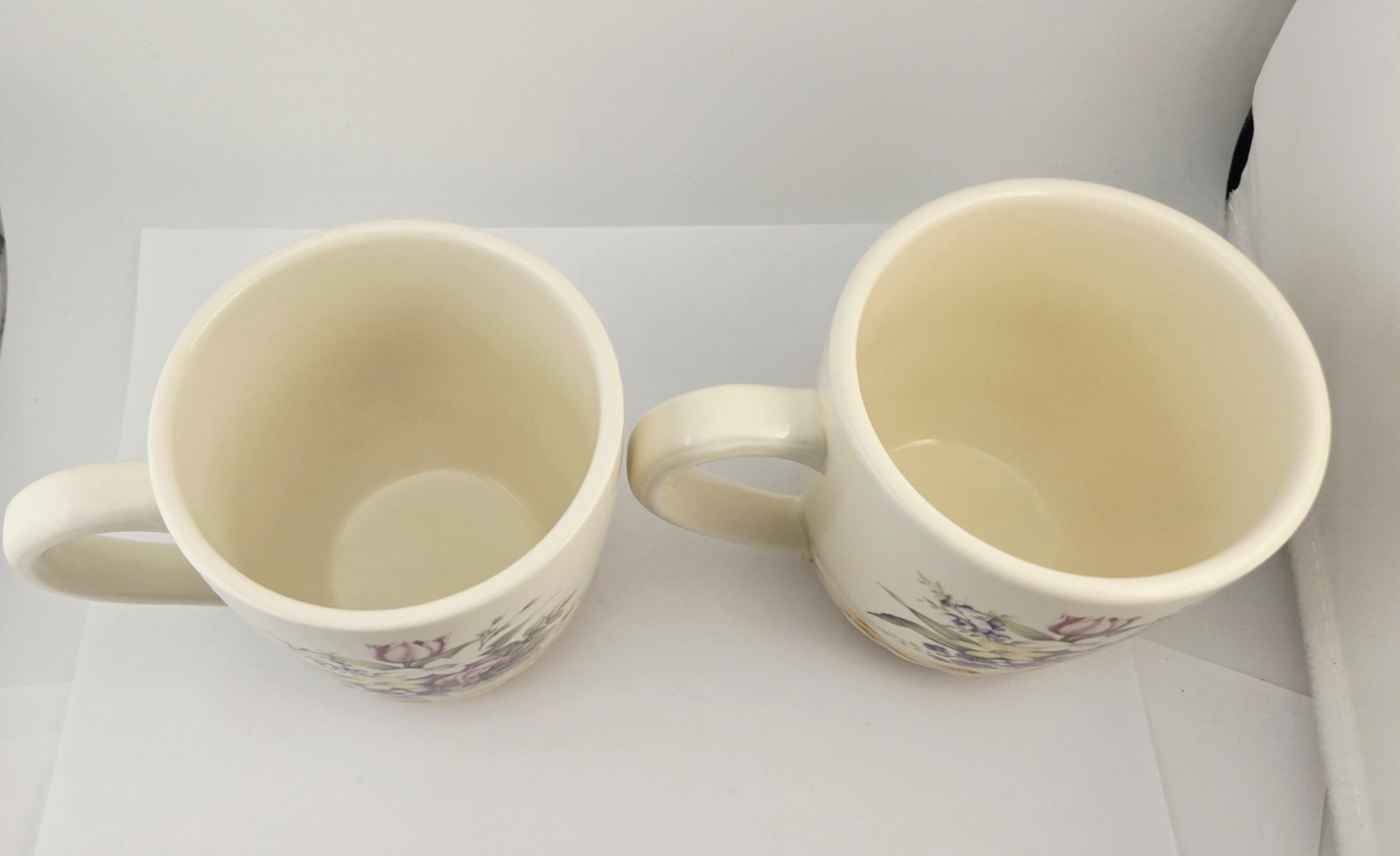 Lot of (2) Cracker Barrel Easter Treasures Bunny Floral Coffee Mugs Cups