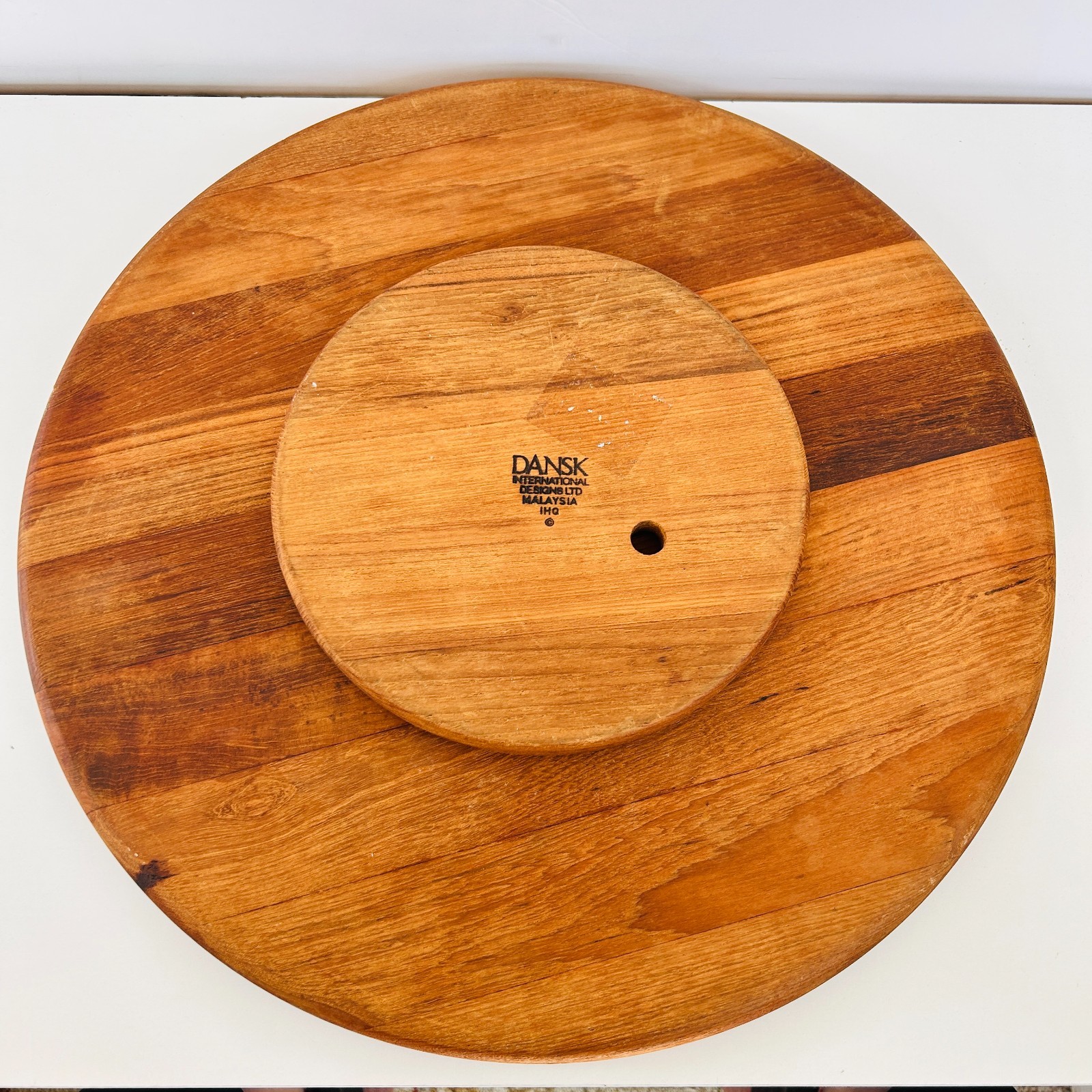 Dansk Teak Lazy Susan Base Condiment Turntable 15.75 inch Scandinavian Vintage