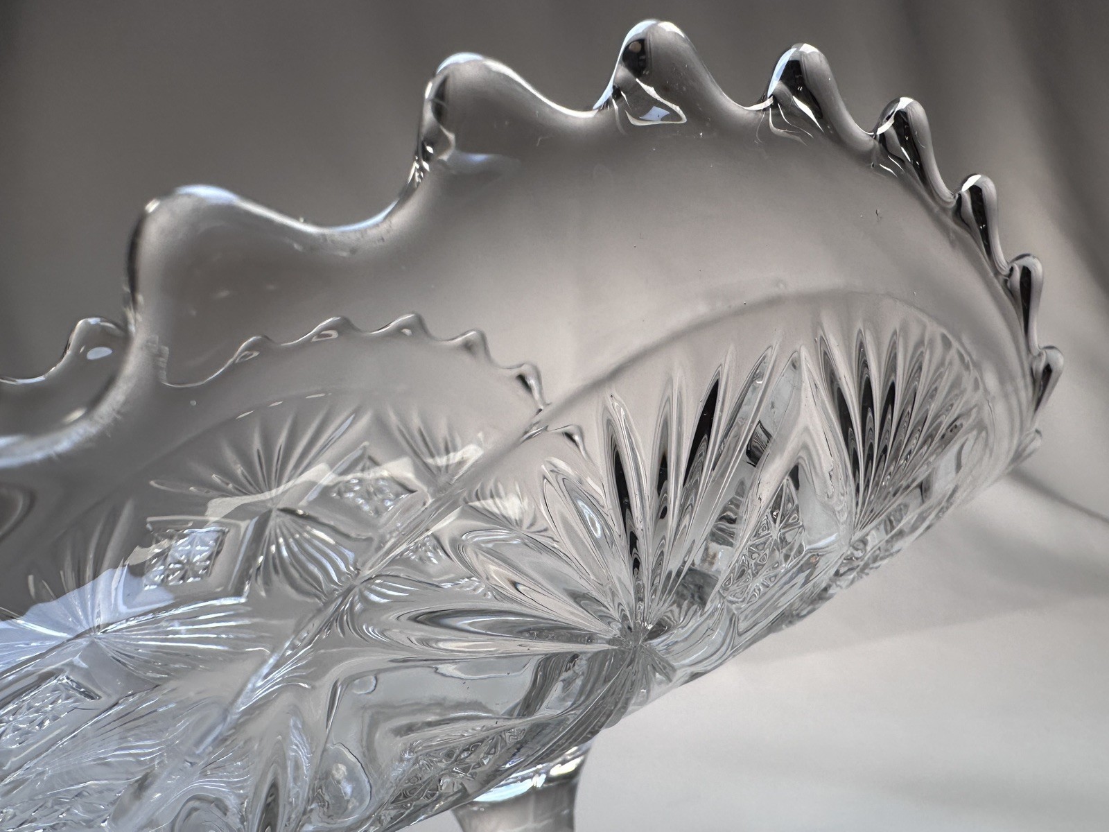 Bryce Glass Co. Footed Banana Stand. EAPG “Sheaf & Diamonds”