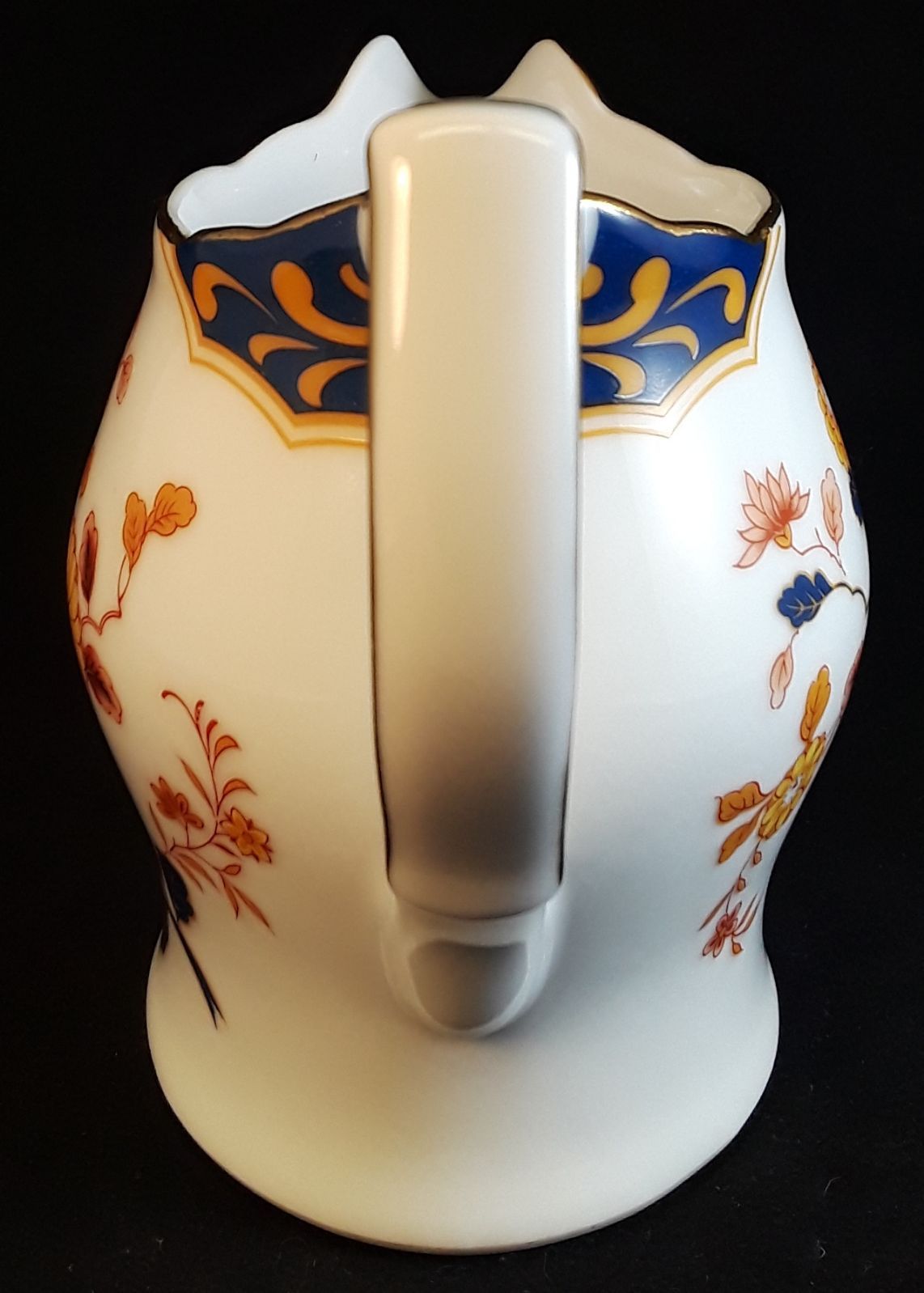 Home Beautiful Canton Fair Creamer – Blue, Rust, Yellow, Gold Floral, Fine China