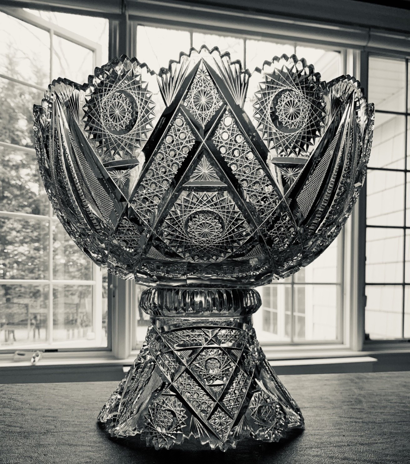 American Brilliant J. Hoare & Co. “Carolyn” 14-Inch Punch Bowl (c. 1895)