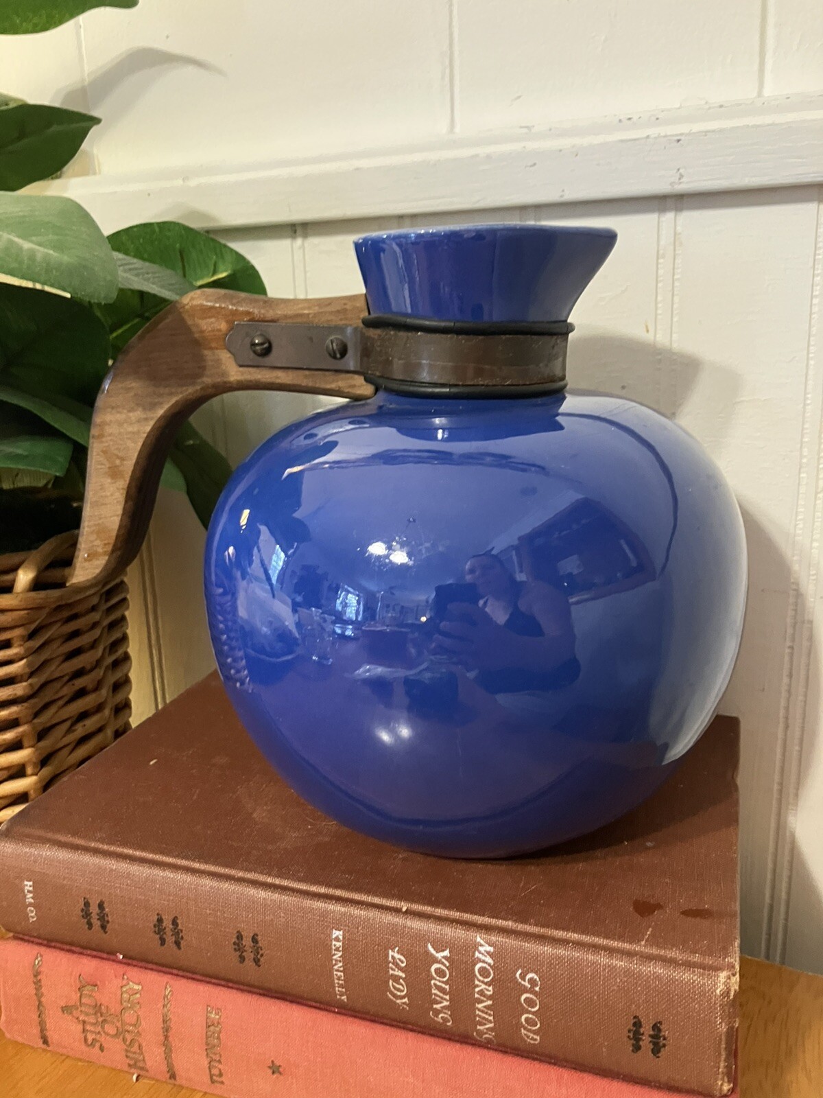 Vintage Hollydale Pottery Jug California Cobalt Glaze Carafe NO STOPPER