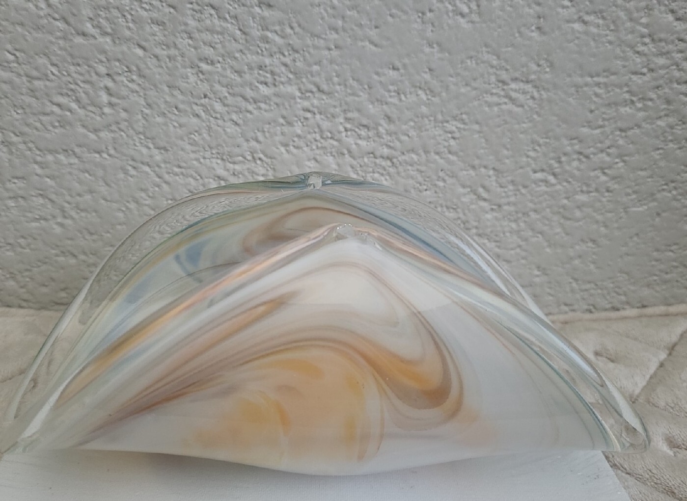 MURANO FILIGREE BOWL WITH FOLDED EDGES LARGE 10: LONG MULTI Color SWIRL