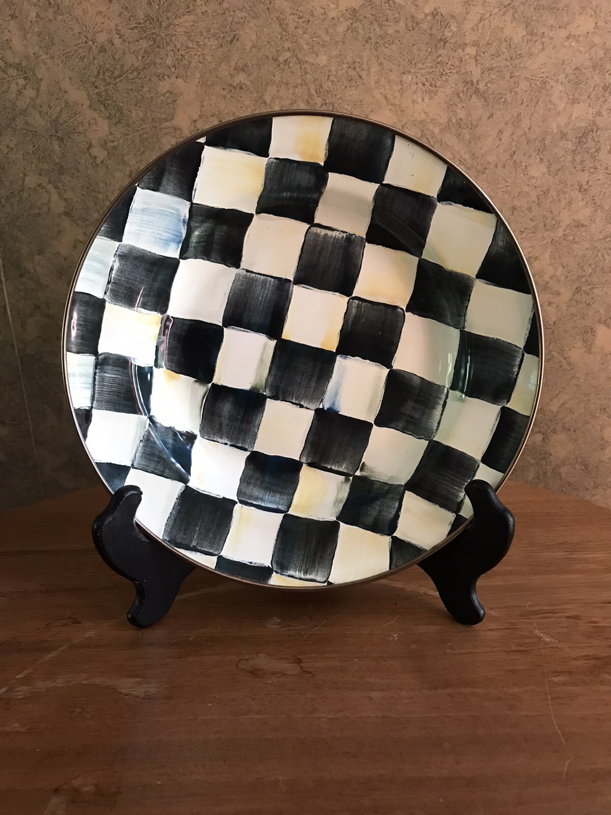 NEW Vintage Mackenzie Childs COURTLY CHECK Rimmed Bowl/Dish