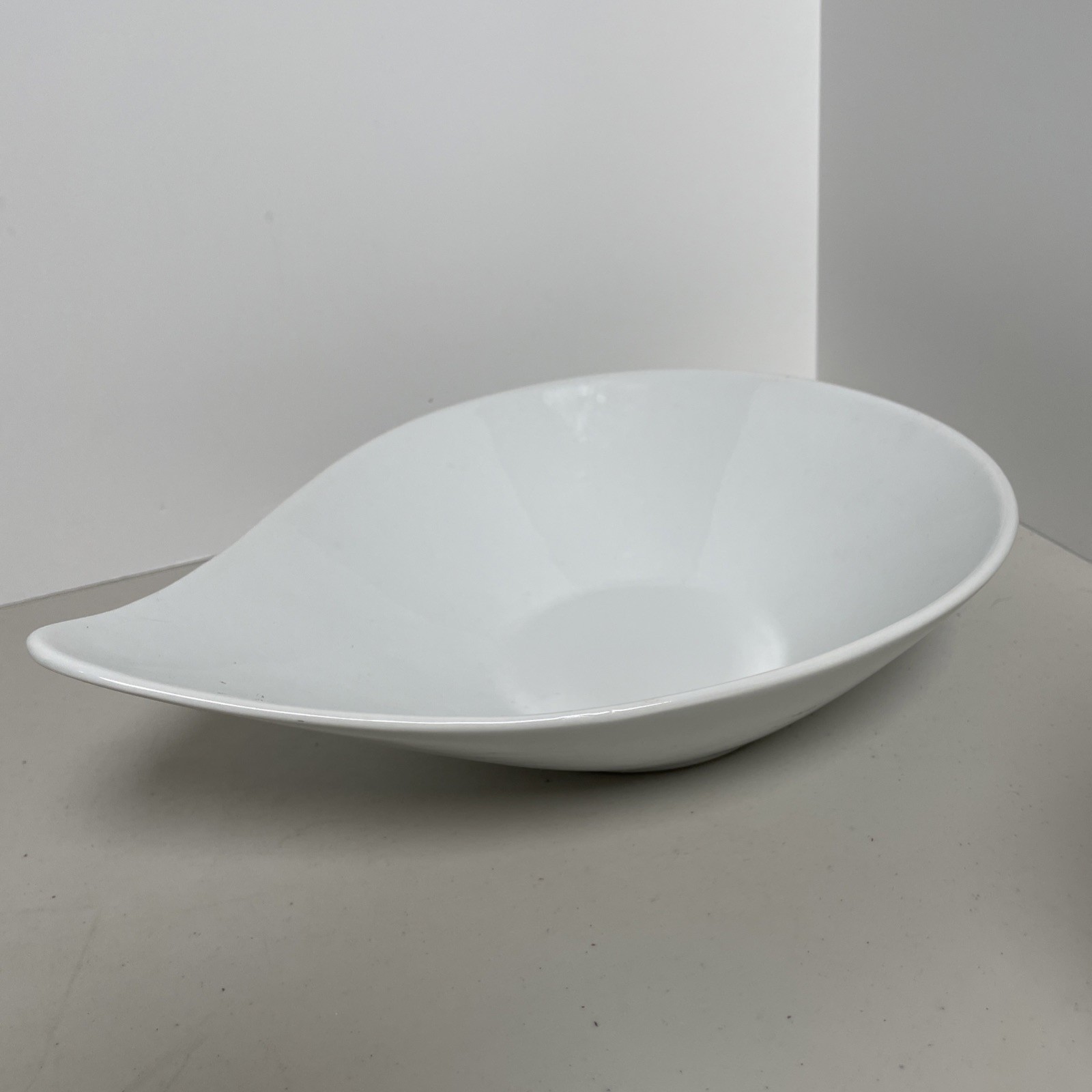 222 Fifth White Porcelain Asymmetrical Swoop 12” Serving Bowl Replacement Dish