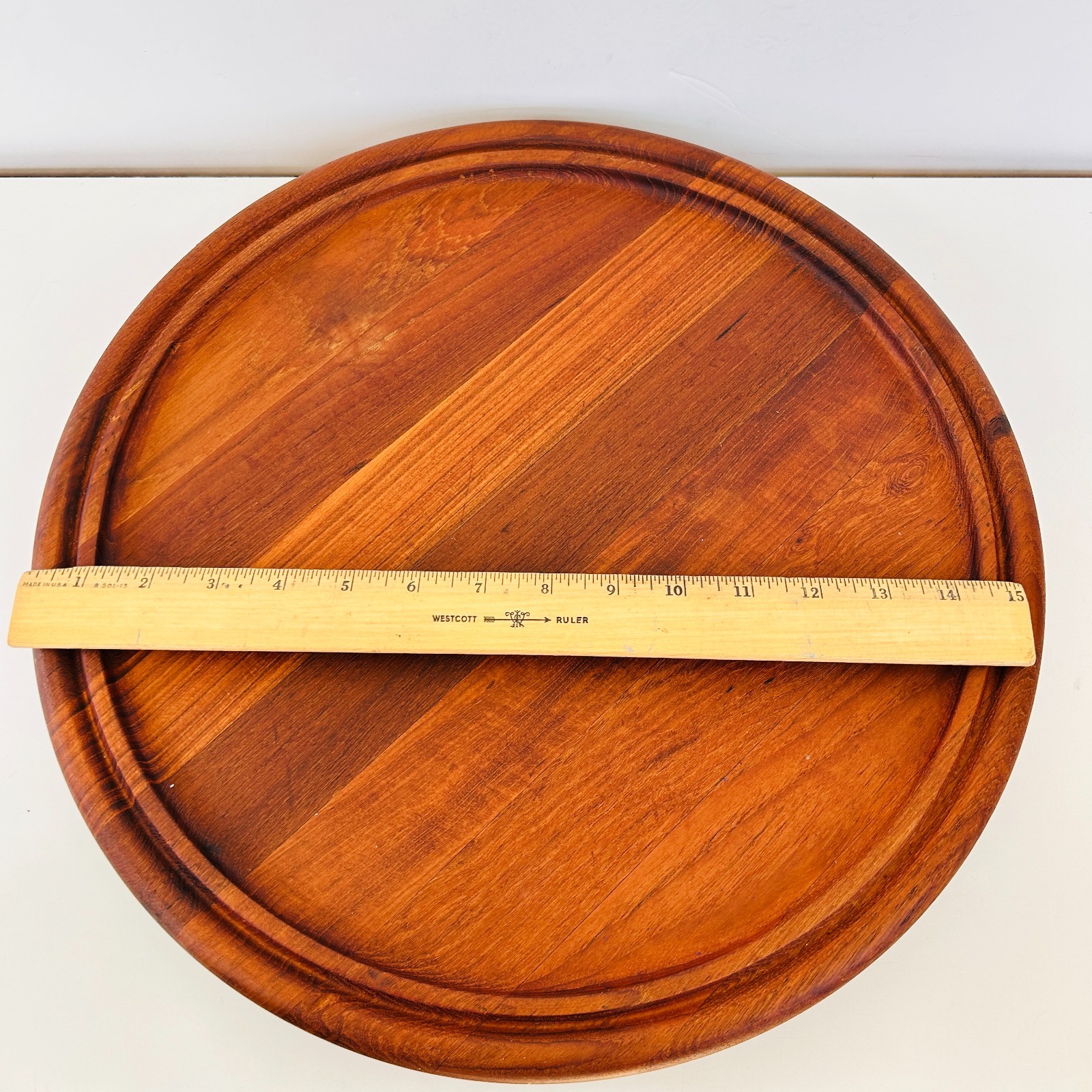 Dansk Teak Lazy Susan Base Condiment Turntable 15.75 inch Scandinavian Vintage