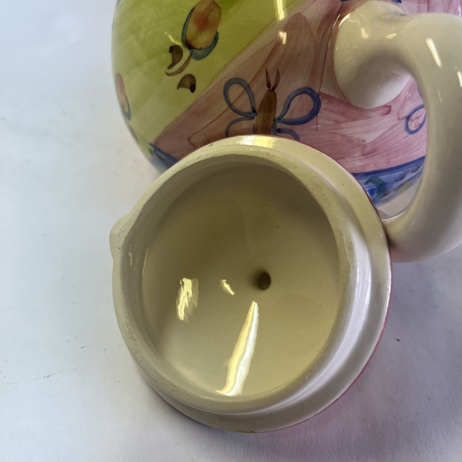 Favanol Portugal Ceramic Bees And Berries Teapot Handpainted Approx 9.5″ by 6″