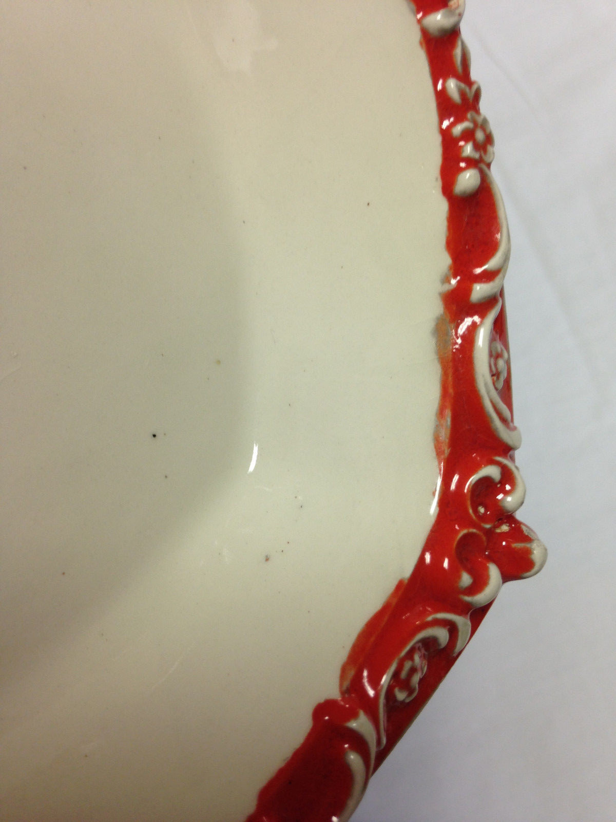 Heart Crest Art Pottery Trinket Dish Bowl Marked “A” 8″