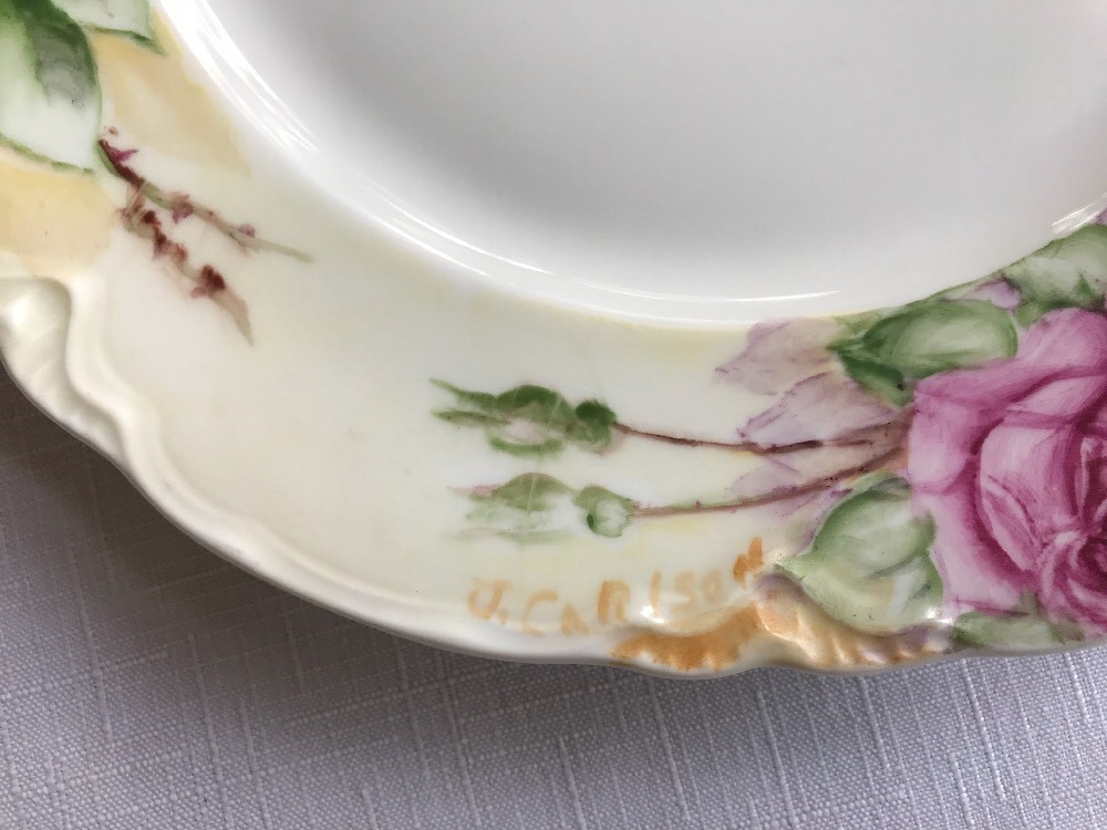 HUTCHENREUTHER-SELB Handpainted Cabinet Plate-Signed “J. Carlson” EUC
