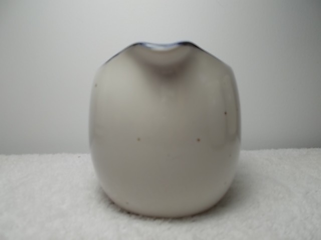 Vintage Stonehedge Ivory White & Blue Speckled Creamer Small Pitcher 4118