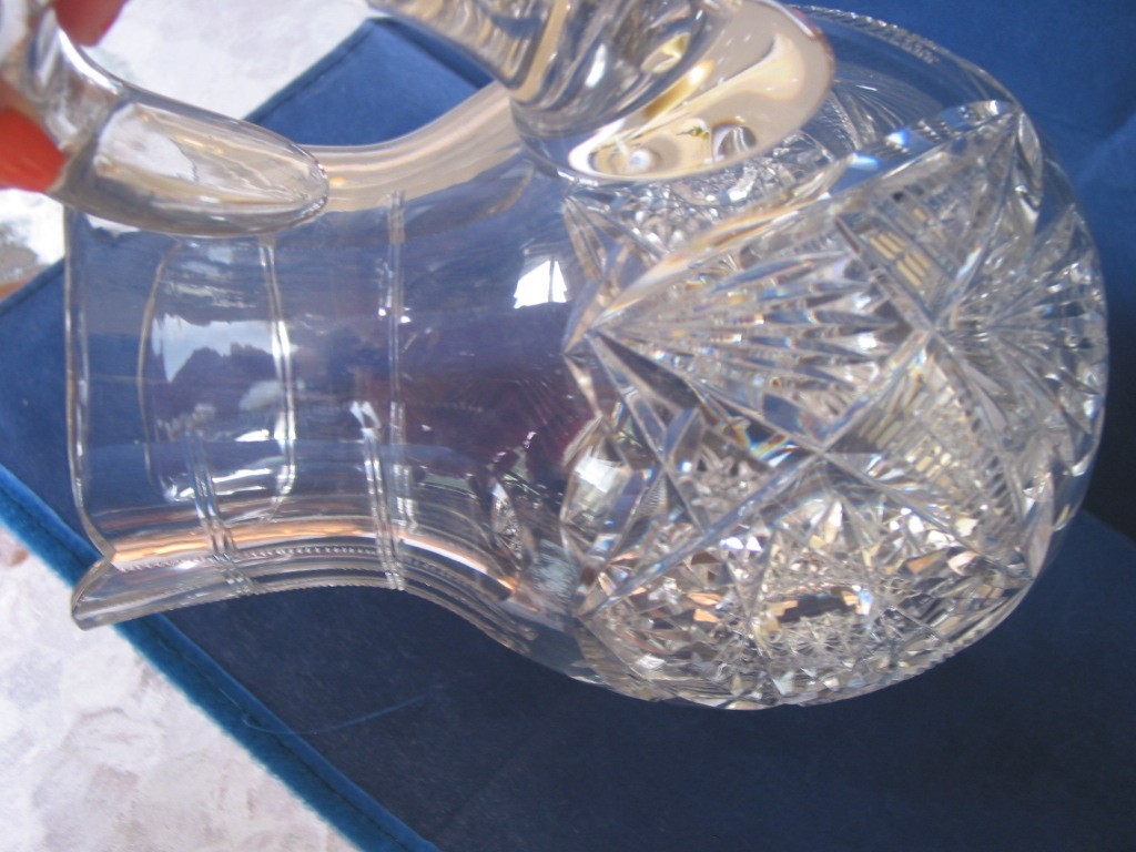 ABP Antique American Brilliant Cut Glass Jug Pitcher Great Condion 7.5 inches Ht
