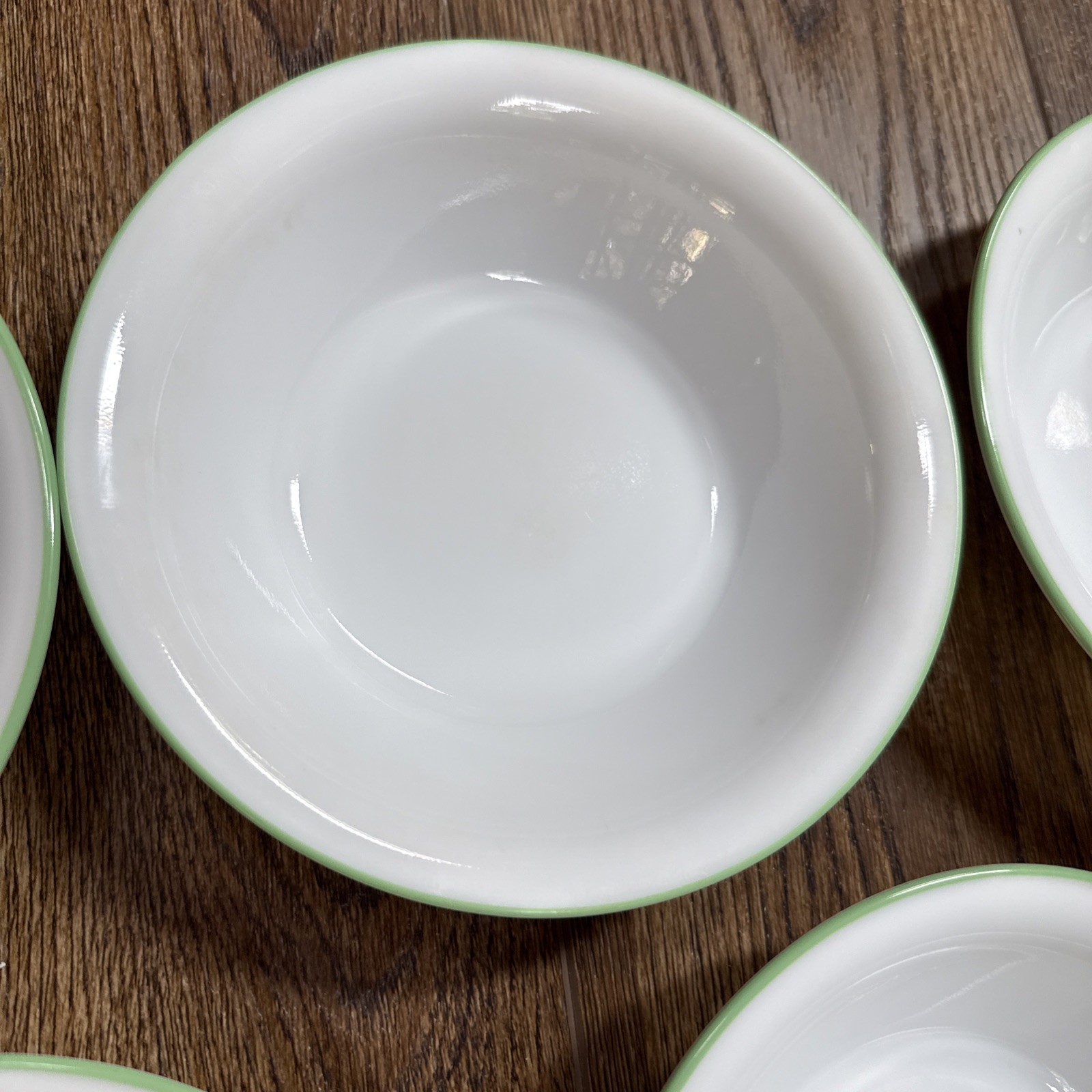 Corelle Spring Blossom Garden Ivy Green Rim Bowls 7.25″ Soup Cereal Set of 7
