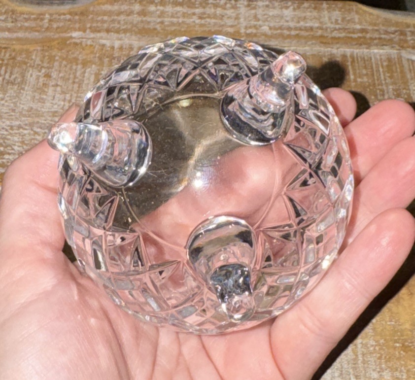 Vintage Pineapple Footed Crystal Candy Dish Bottom ONLY – Diameter 3.5 in