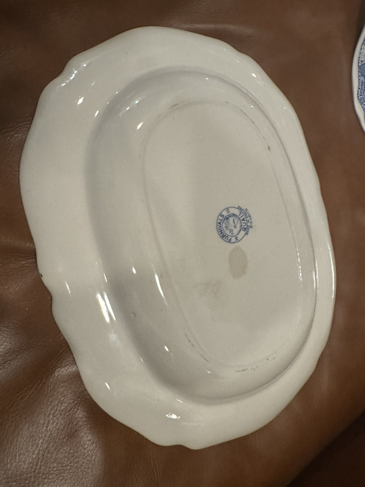 7 LOT Furnivals Blue Quail (4)Soup Bowls (2)Bread Plates (1) Platter oval