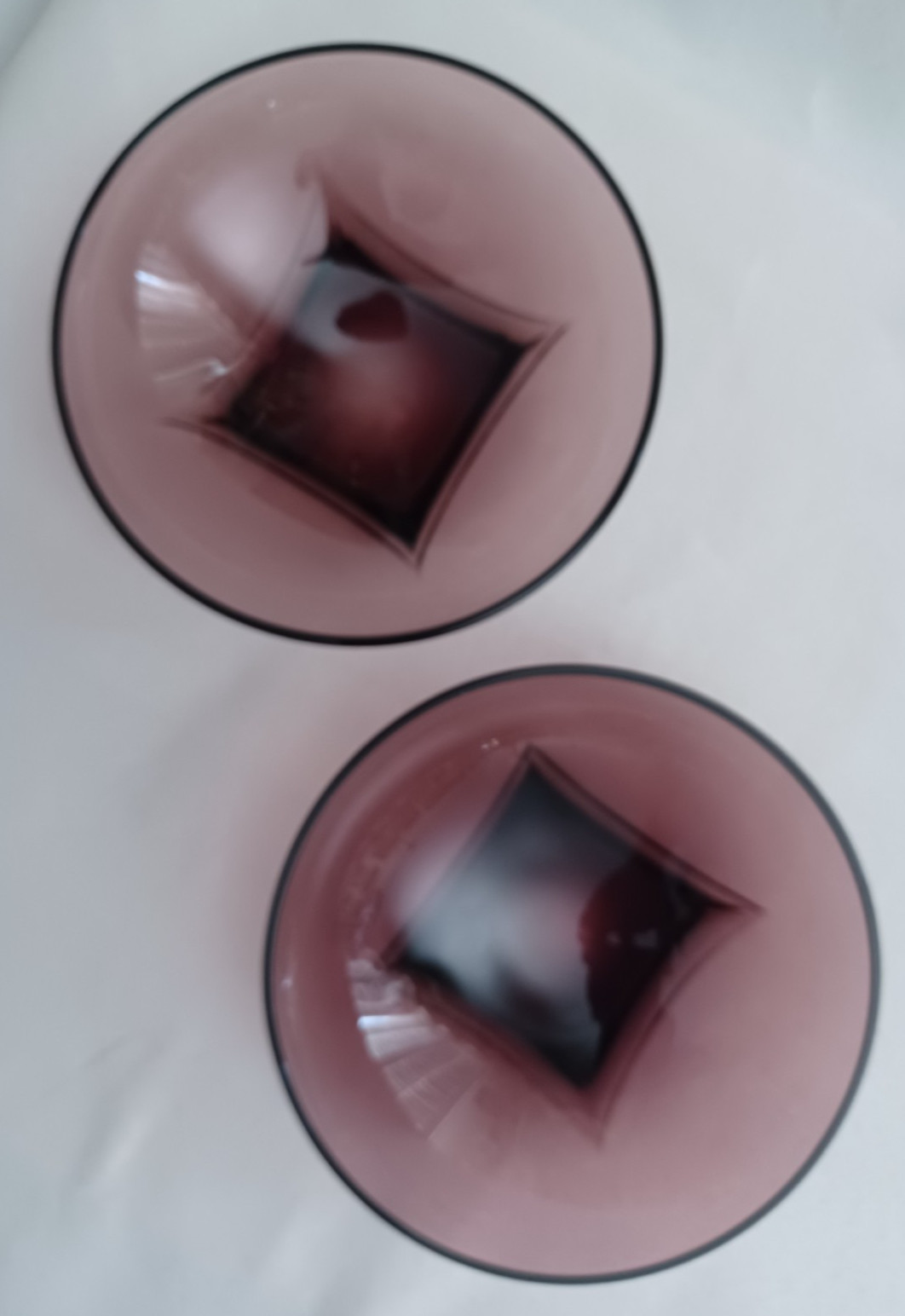 Hazel Atlas Glass Colony Moroccan Salad Bowls (2) MCM Amethyst 6″ Soup Cereal