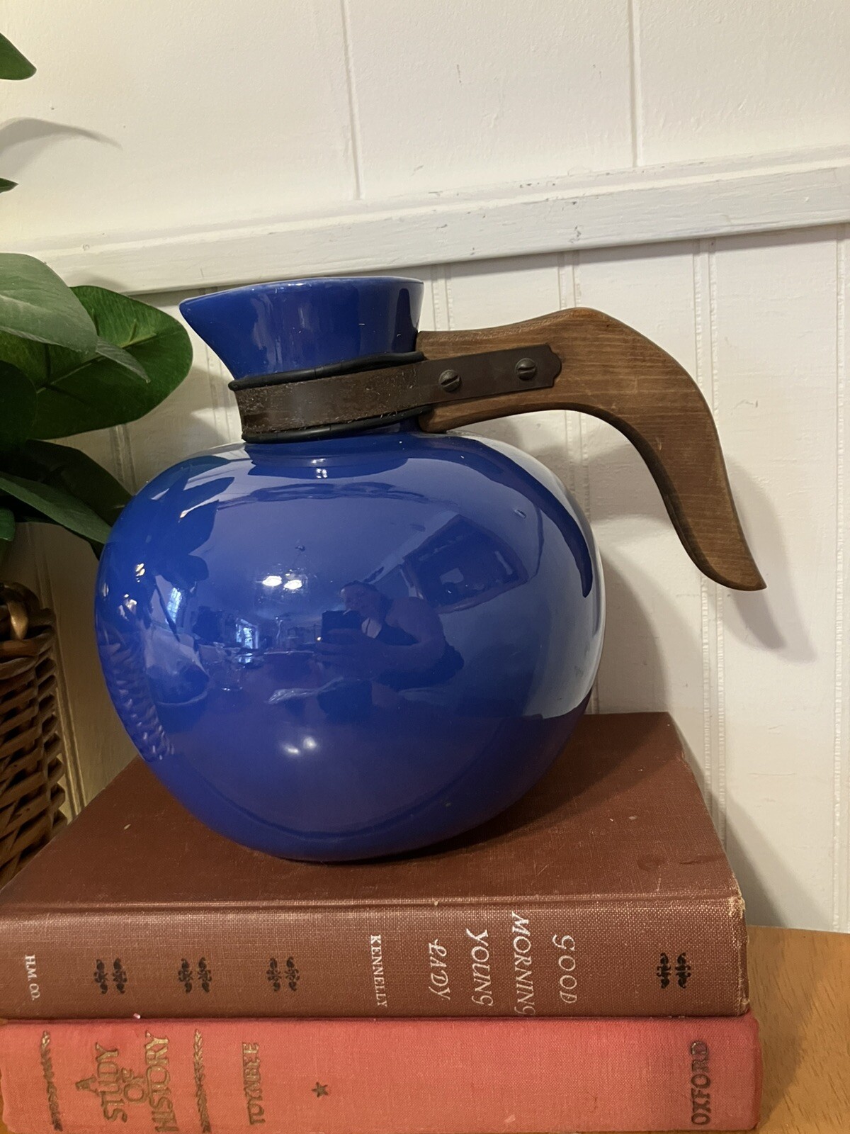 Vintage Hollydale Pottery Jug California Cobalt Glaze Carafe NO STOPPER