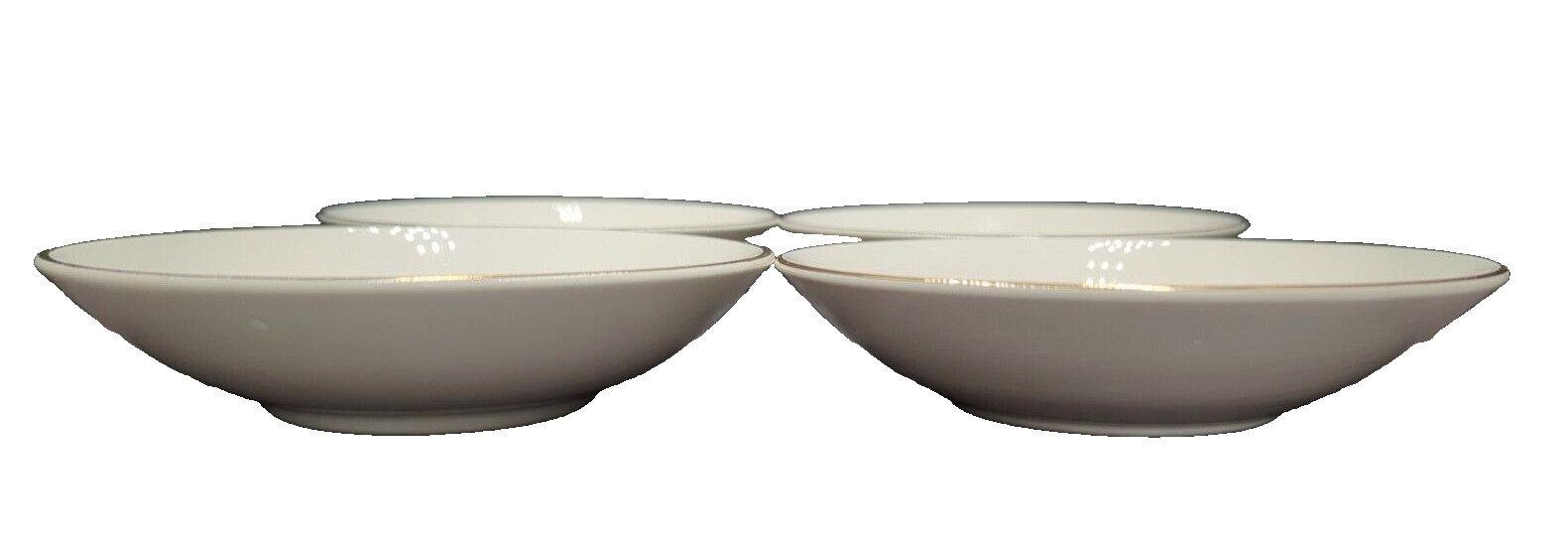 Set of 4 Homer Laughlin Golden Wheat Berry Dessert Bowls 22K Gold Trim USA READ