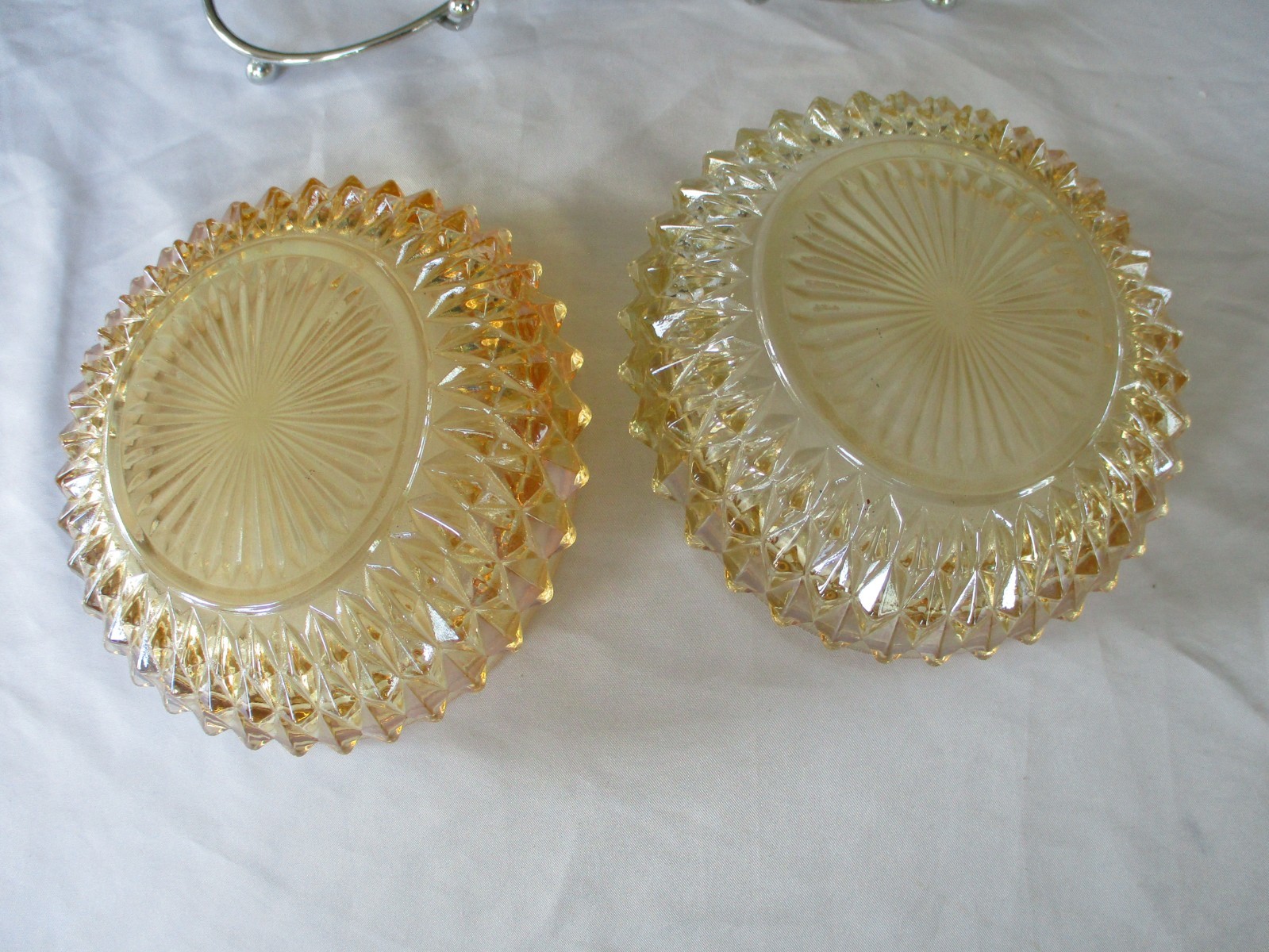 Indiana Glass Amber Pedestal Candy Dish + Covered Candy Dish & Condiment Server